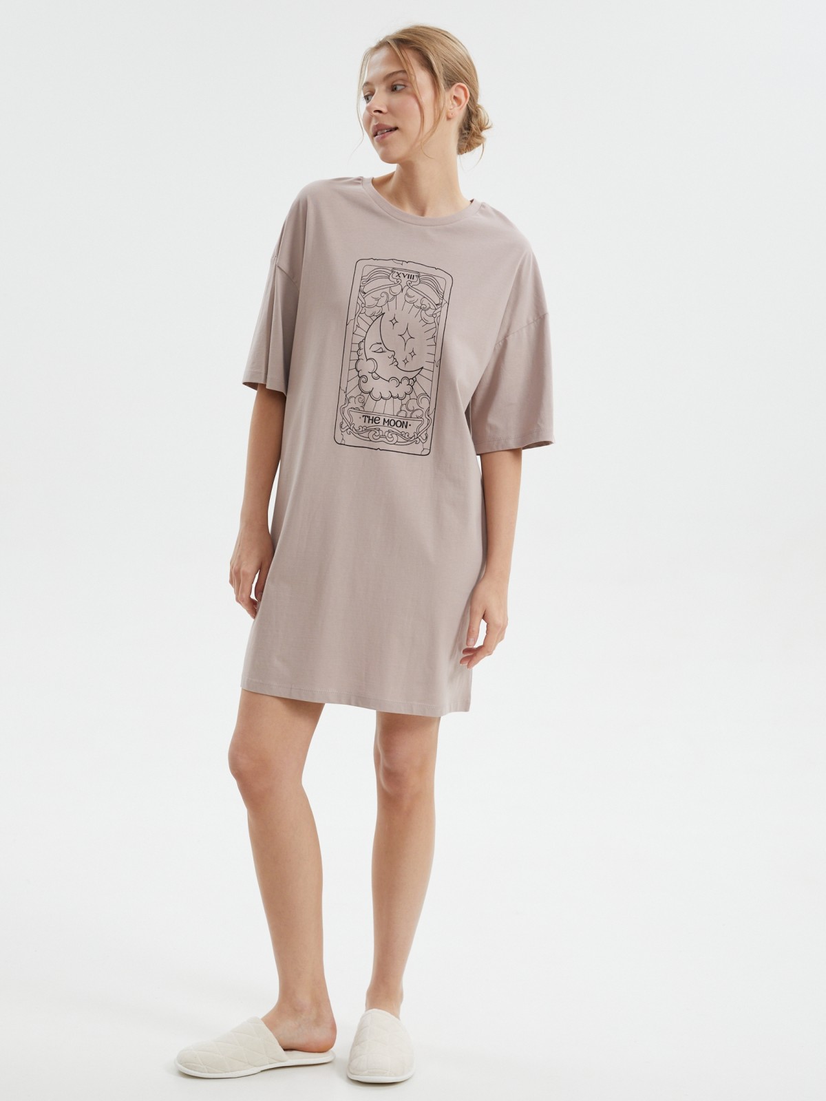 Платье-футболка из хлопка с принтом