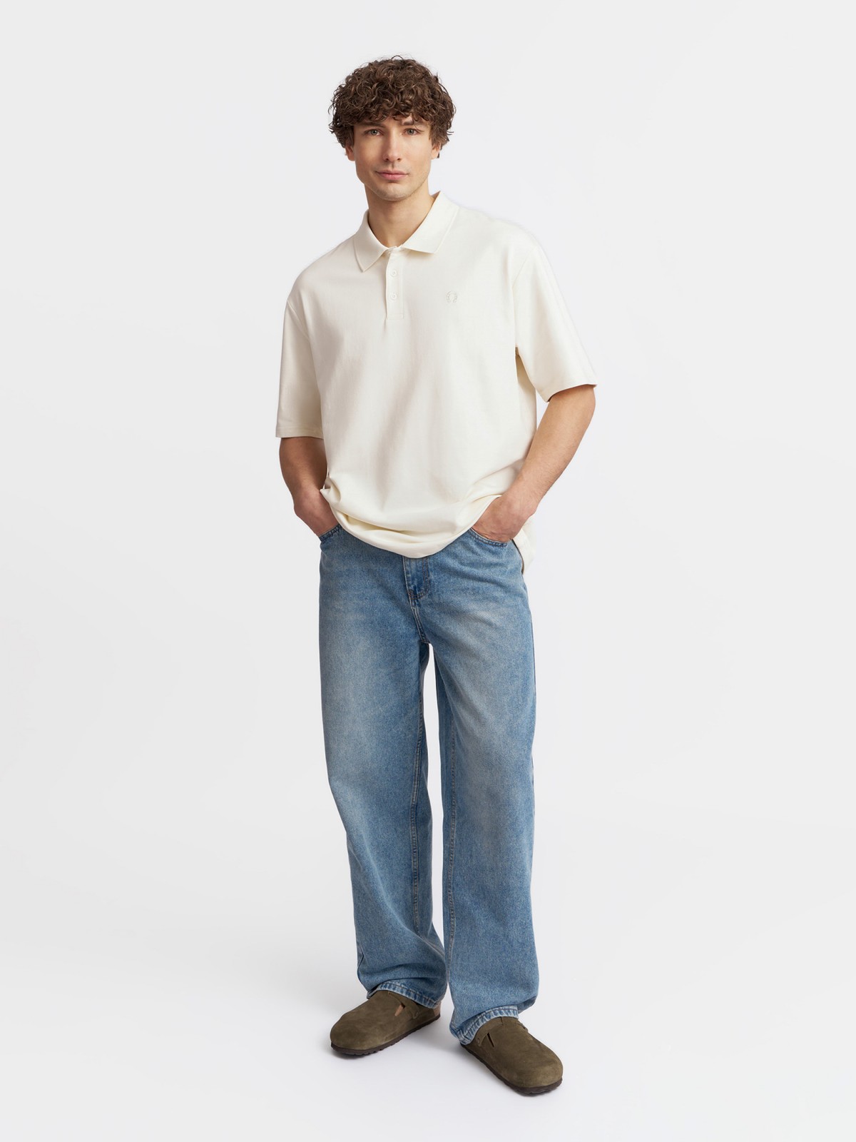 Футболка поло из хлопка однотонная