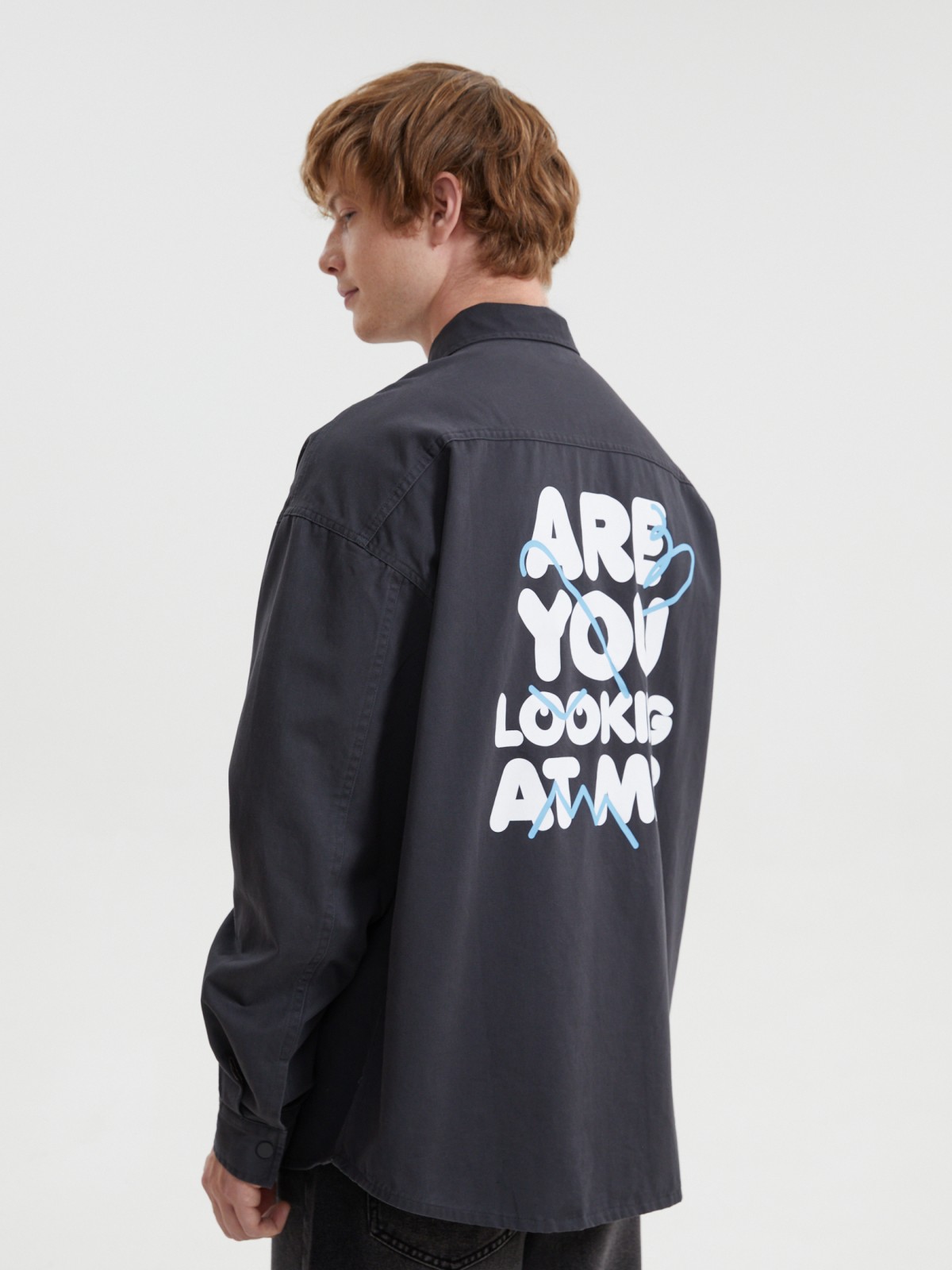 Куртка-рубашка из хлопка с принтом