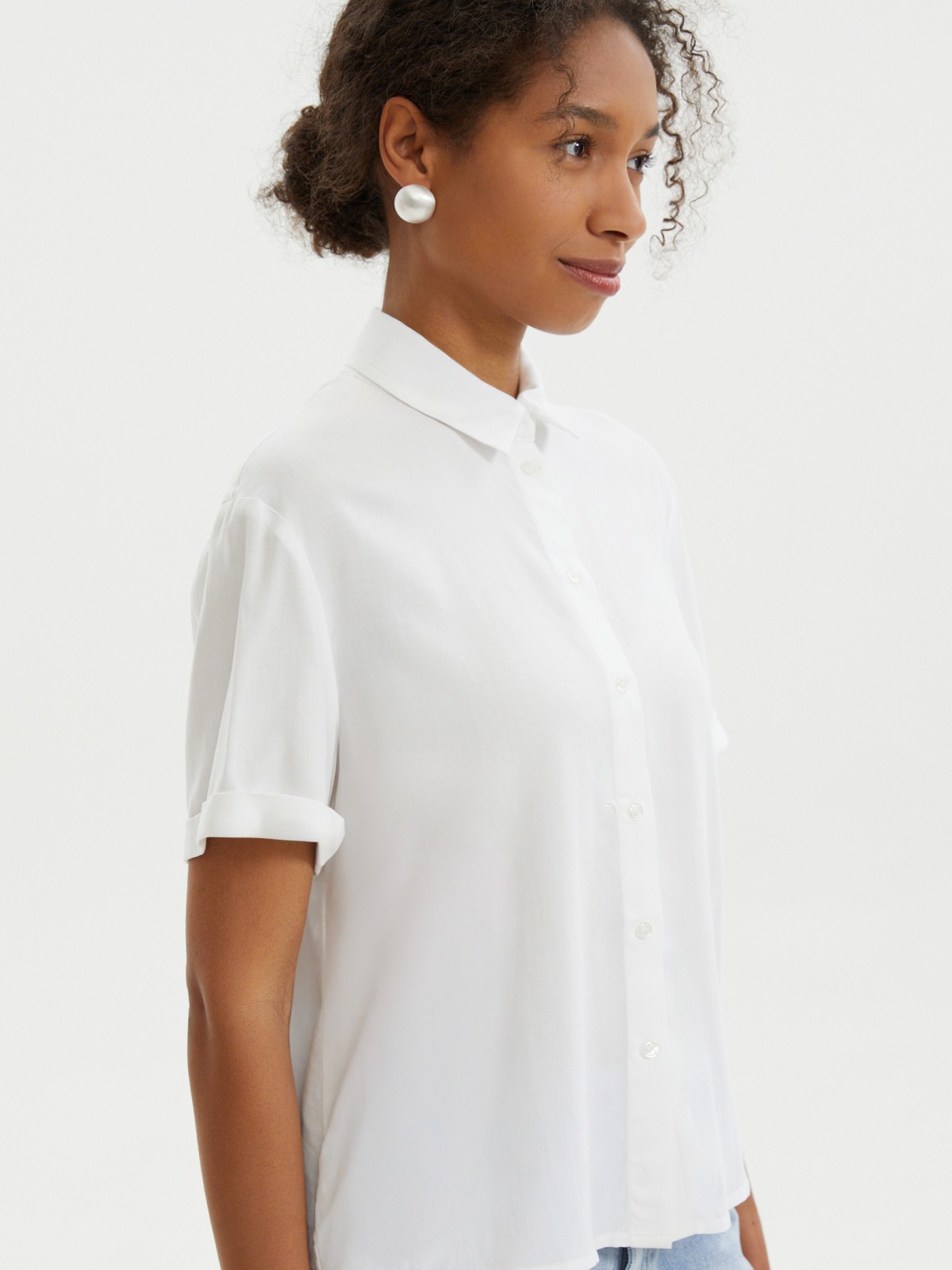 Укороченная рубашка из вискозы