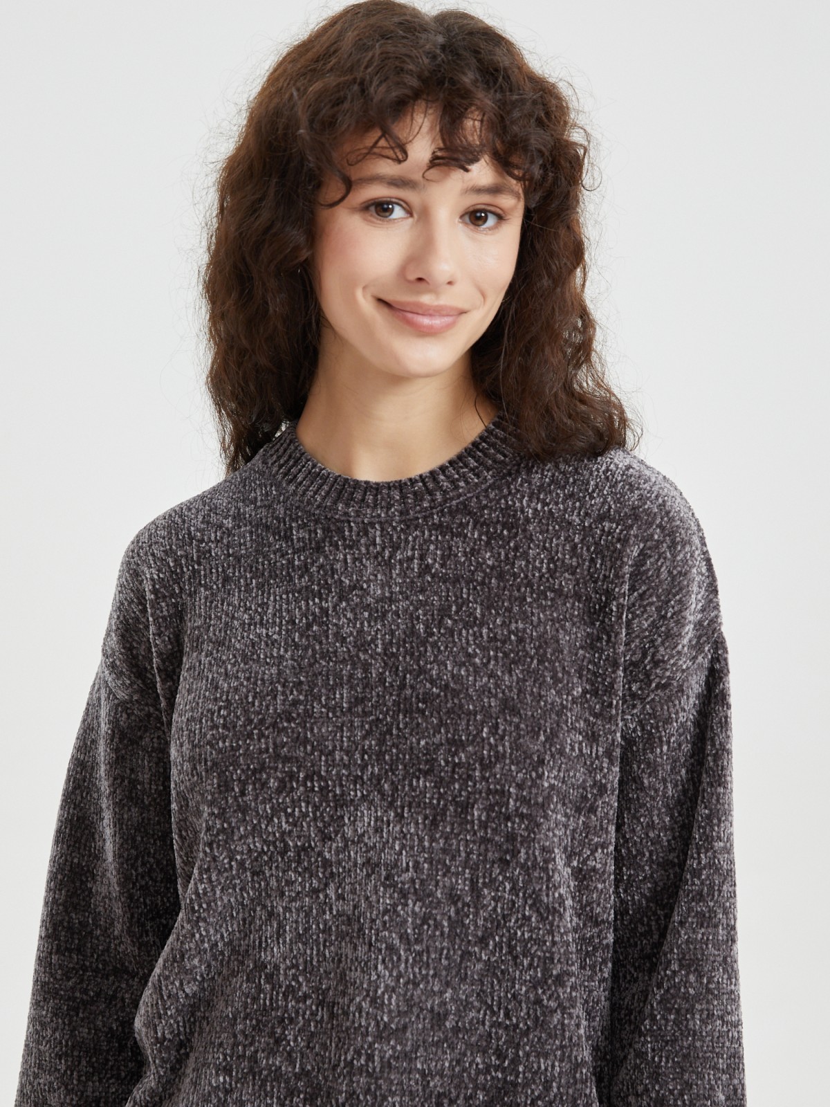 Вязаный бархатистый джемпер