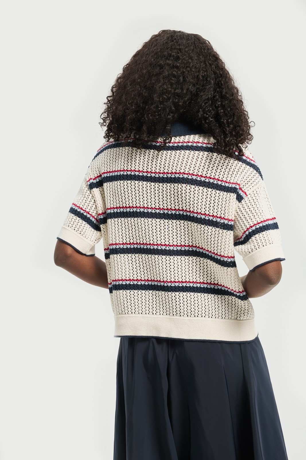 Вязаный джемпер с воротником поло