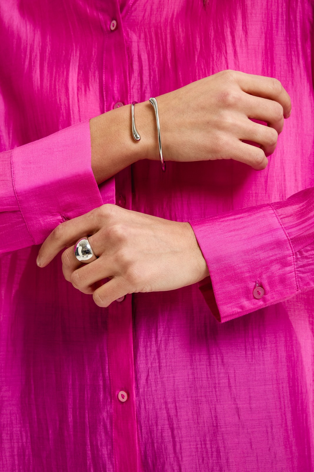 Однотонная рубашка из шифона