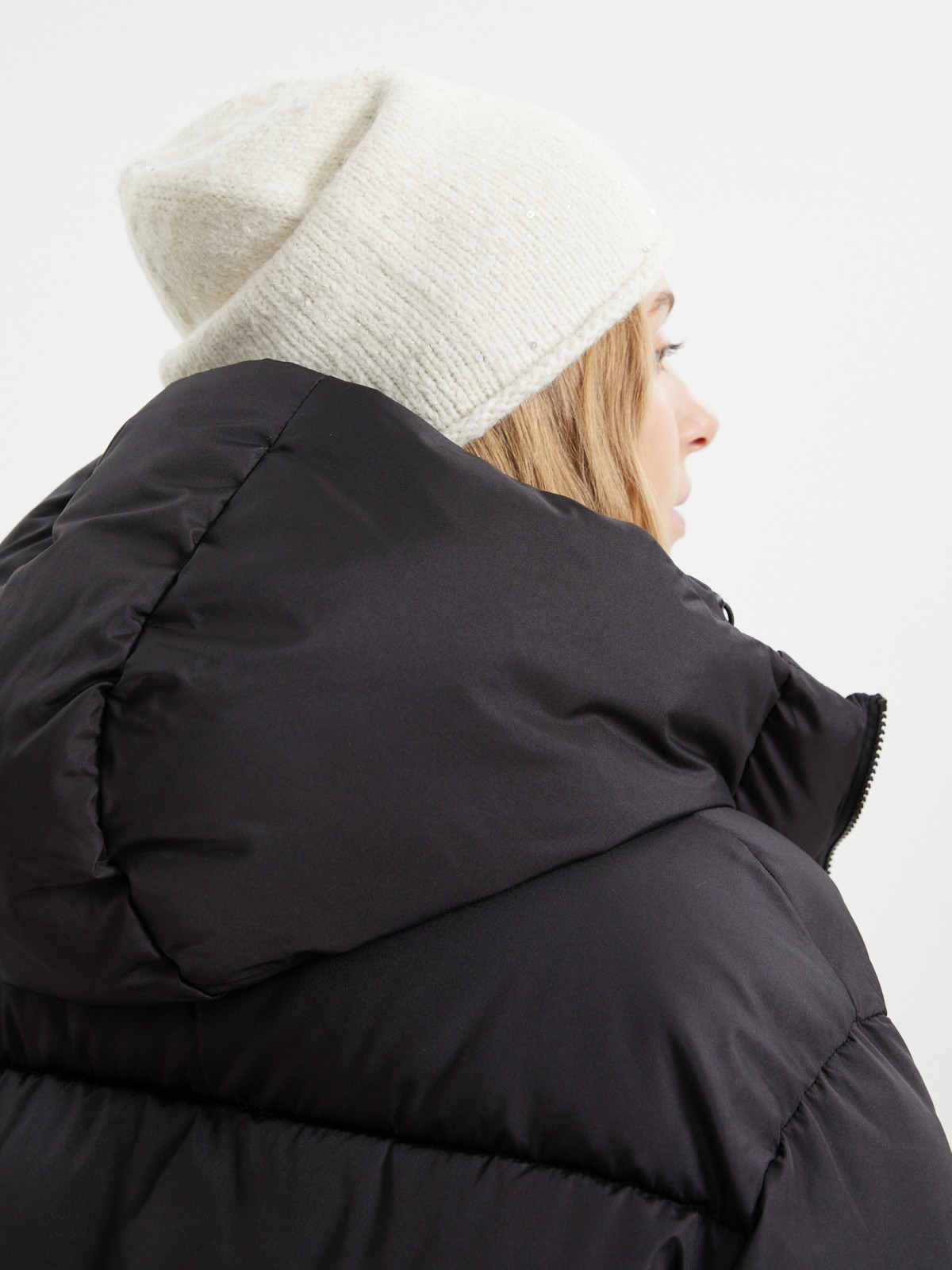 Шапка-бини без отворота с блёстками