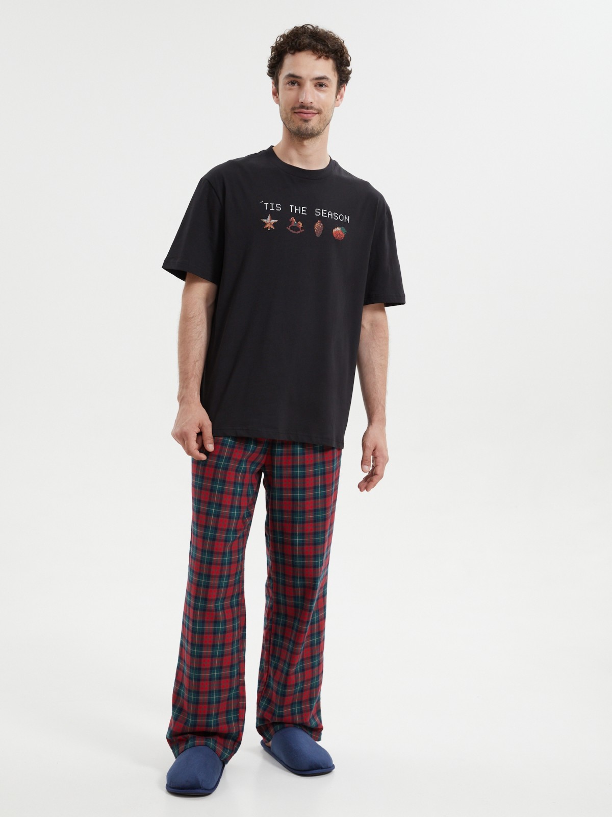 Новогодняя футболка из хлопка с принтом