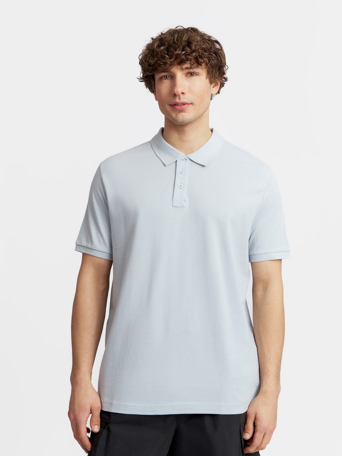 Футболка поло из хлопка однотонная