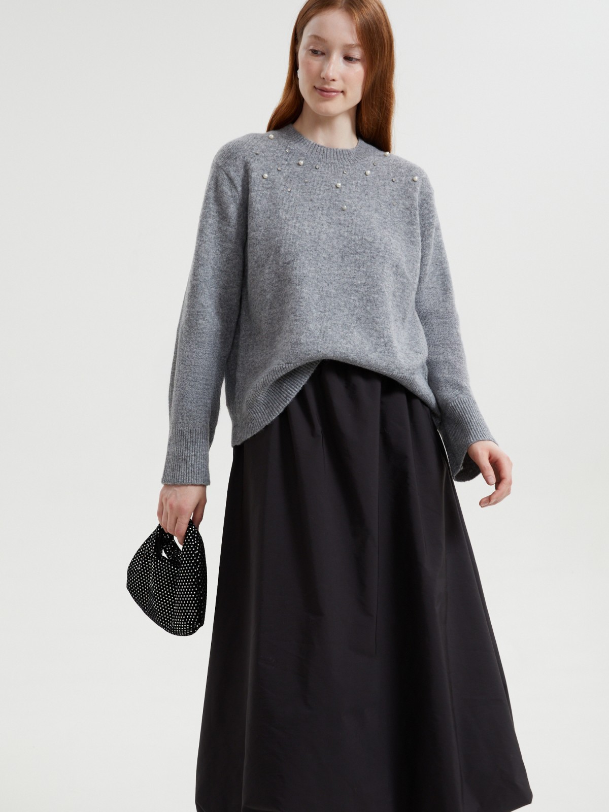 Вязаный джемпер с шерстью и декором