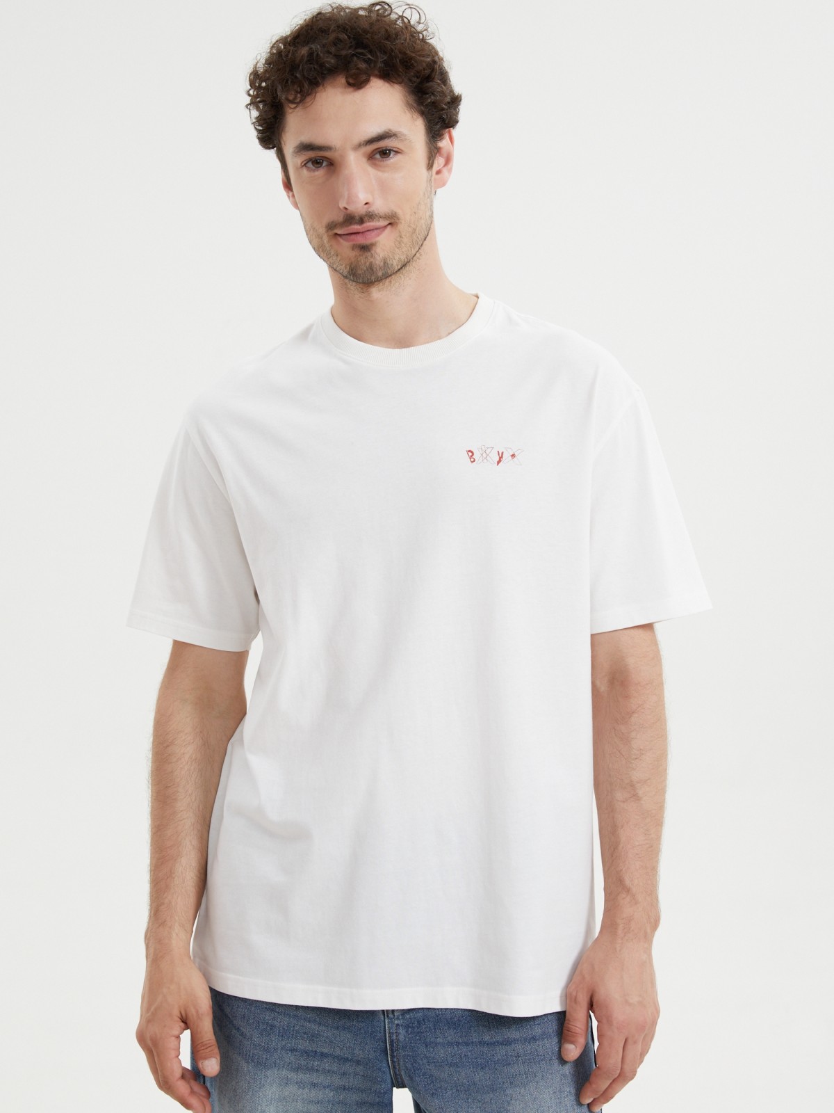 Новогодняя футболка из хлопка с принтом