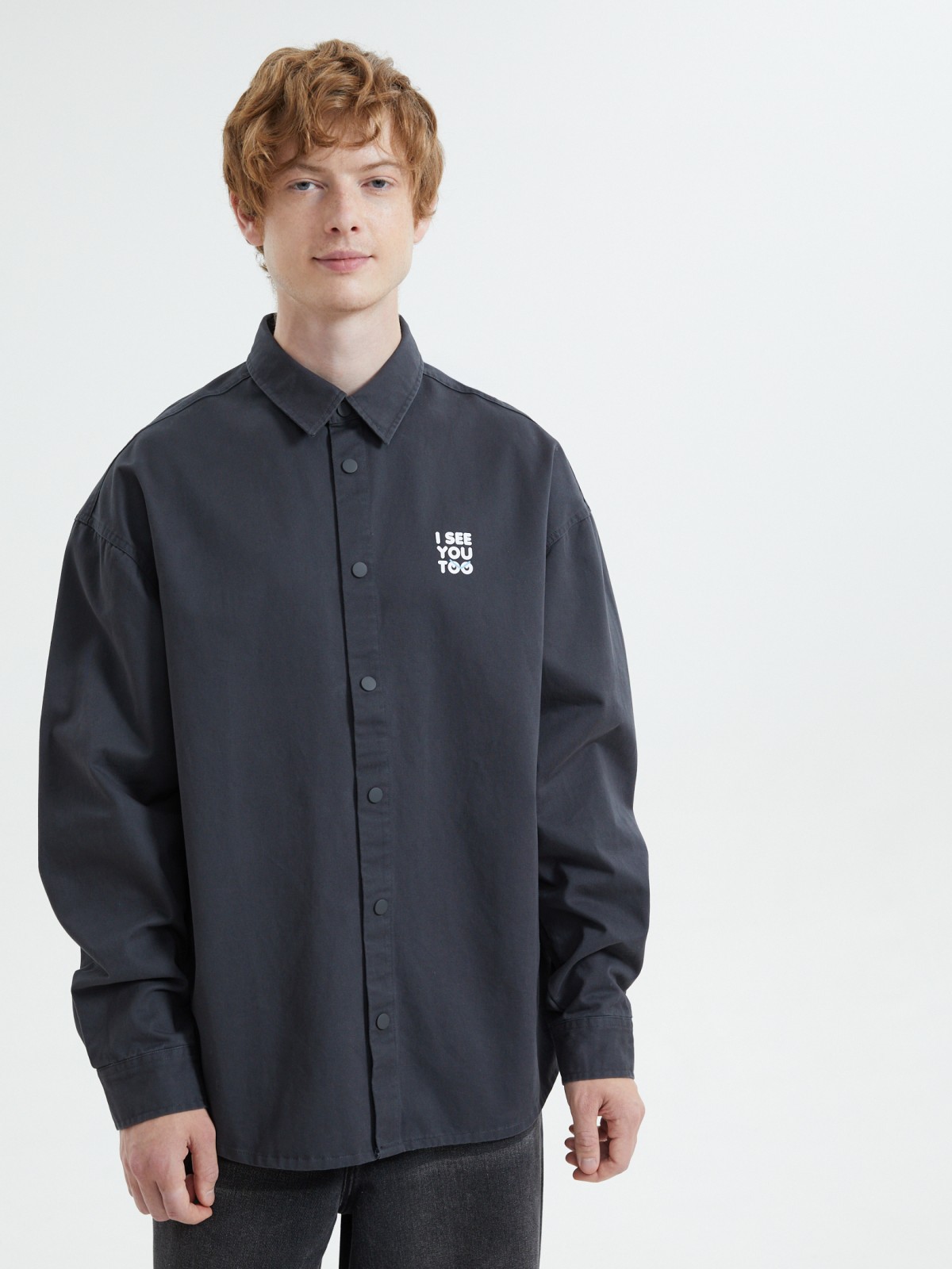 Куртка-рубашка из хлопка с принтом