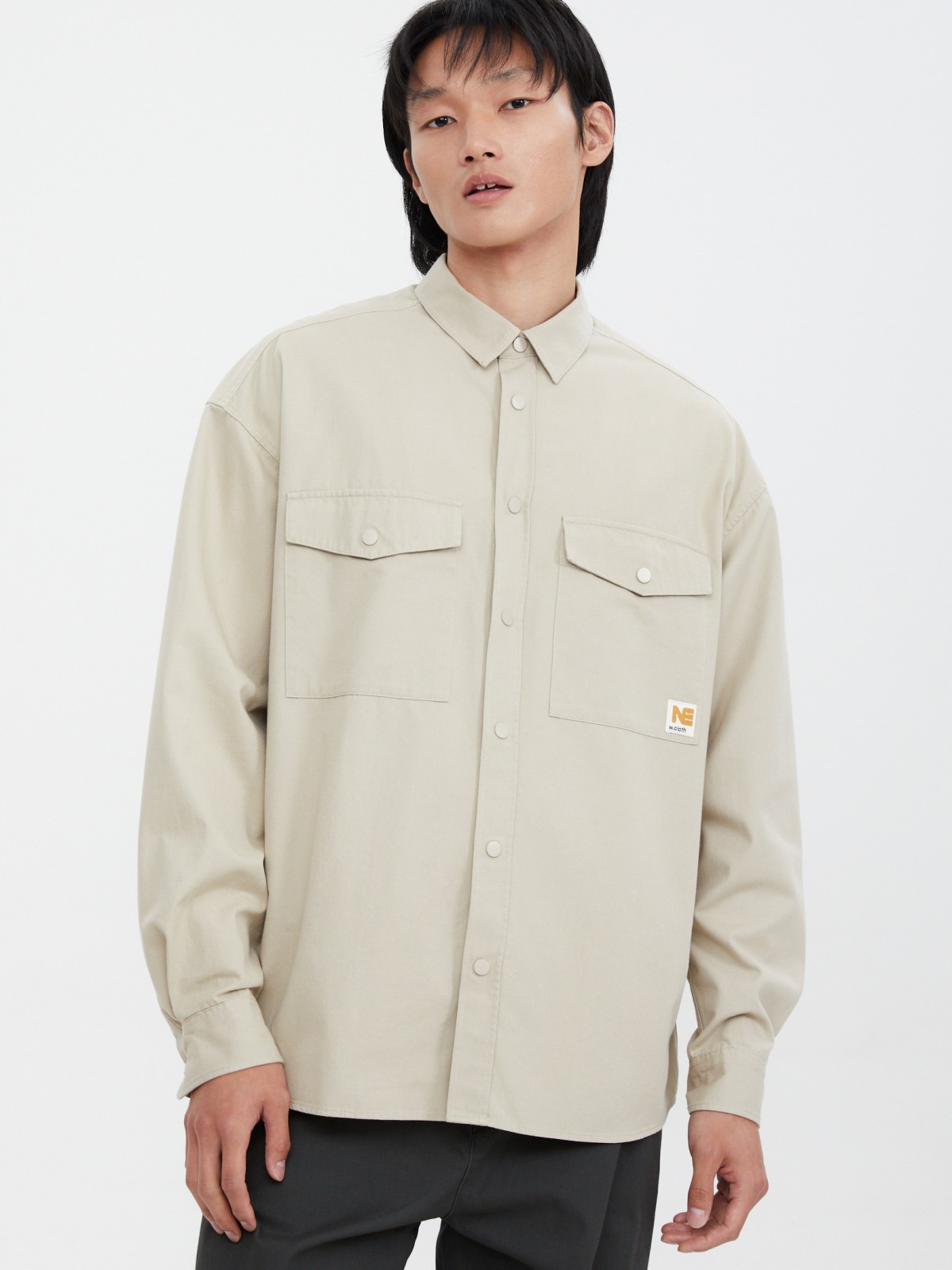 Куртка-рубашка из хлопка с карманами