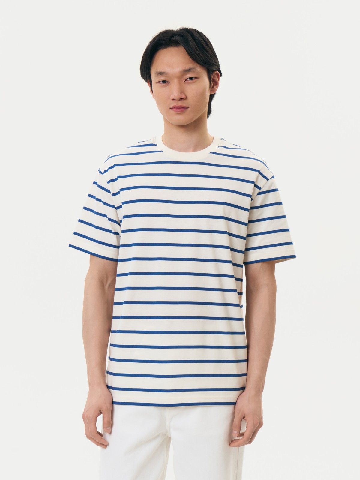 Футболка оверсайз из хлопка в полоску