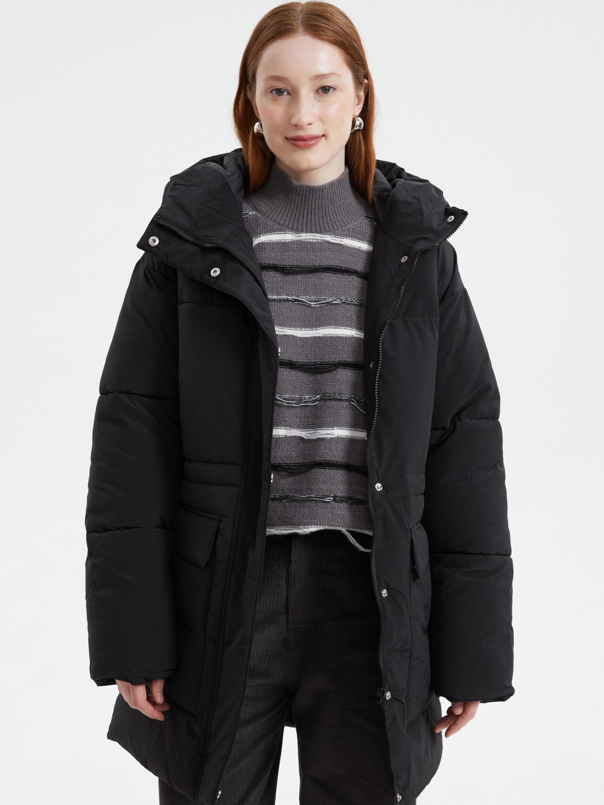 Тёплая куртка с капюшоном и кулиской