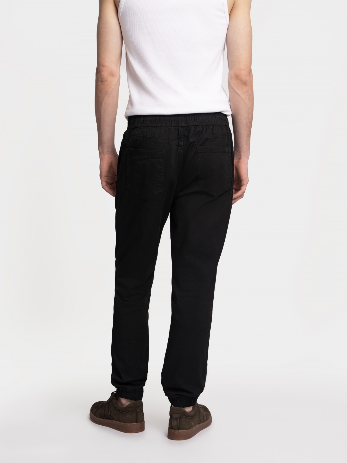 Прямые брюки-джоггеры из хлопка на резинке