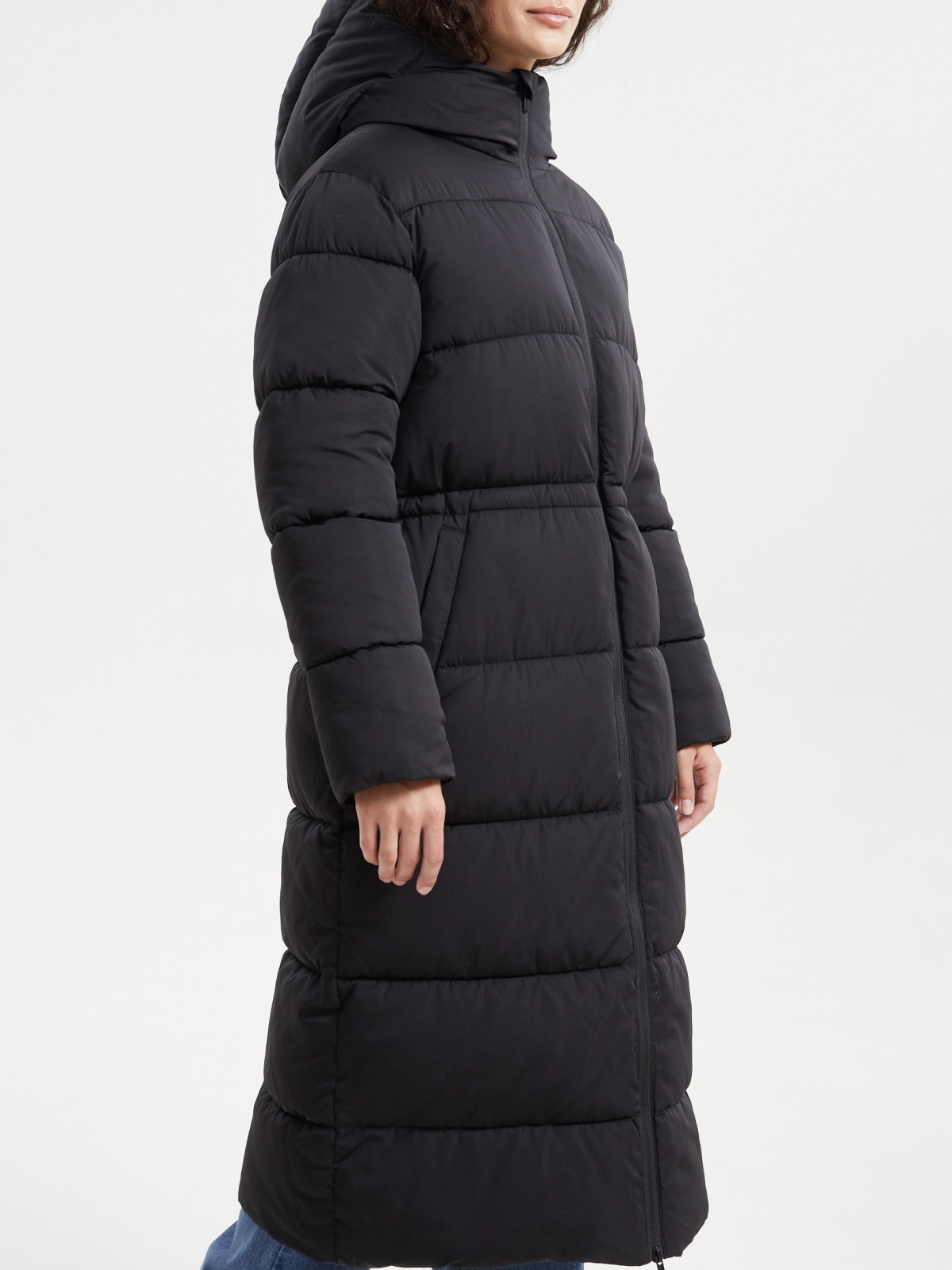 Тёплая куртка-пальто с капюшоном