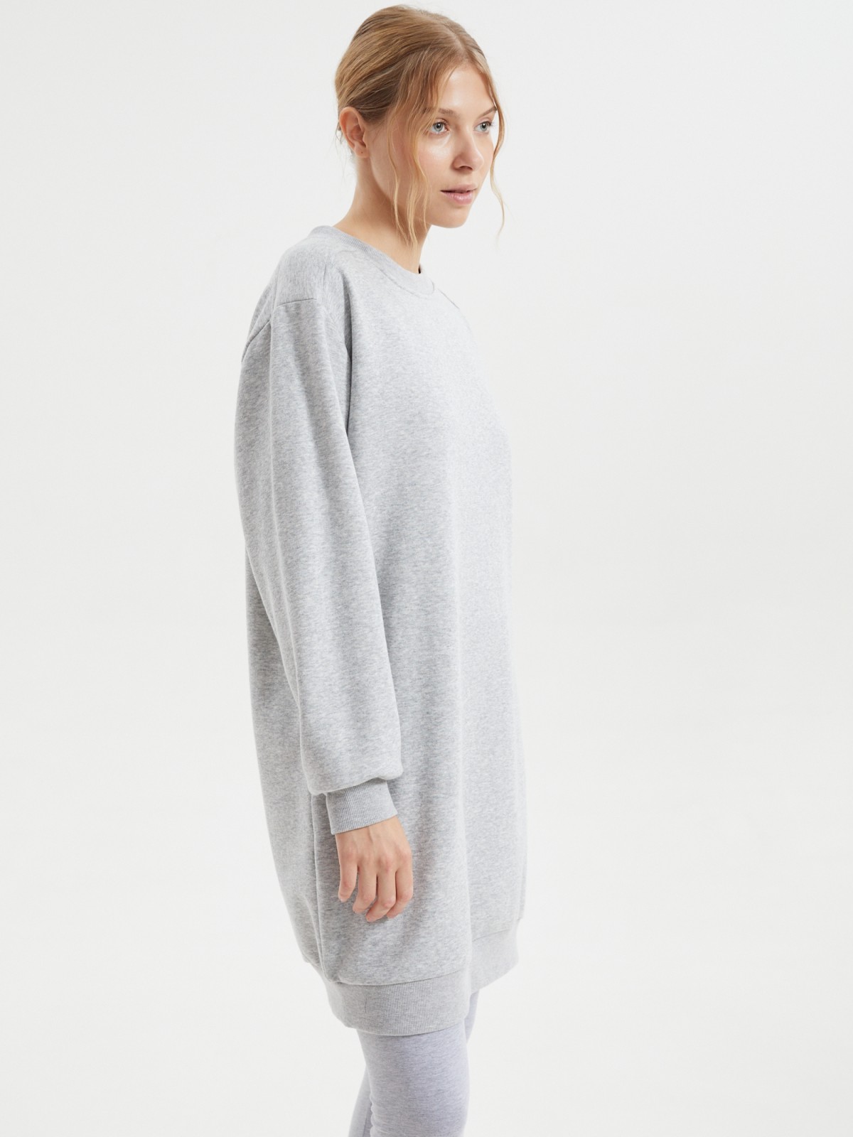 Утеплённое трикотажное платье-свитшот