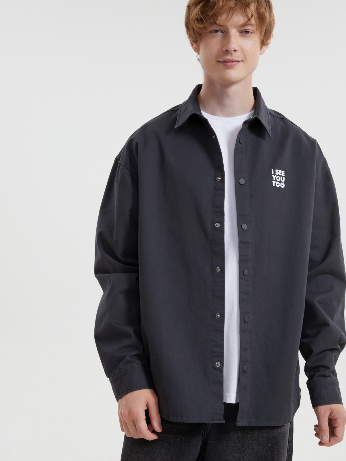 Куртка-рубашка из хлопка с принтом