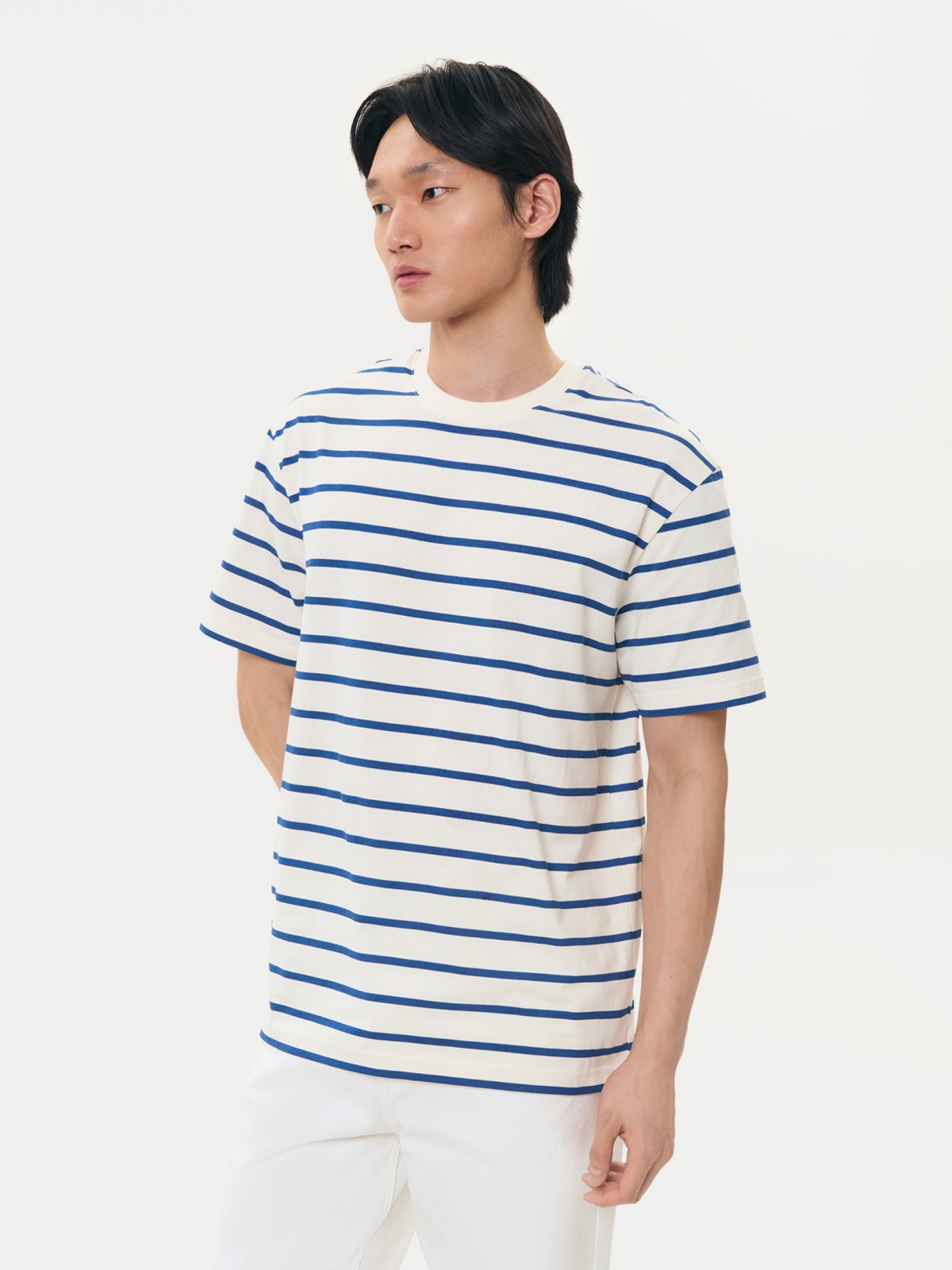 Футболка оверсайз из хлопка в полоску