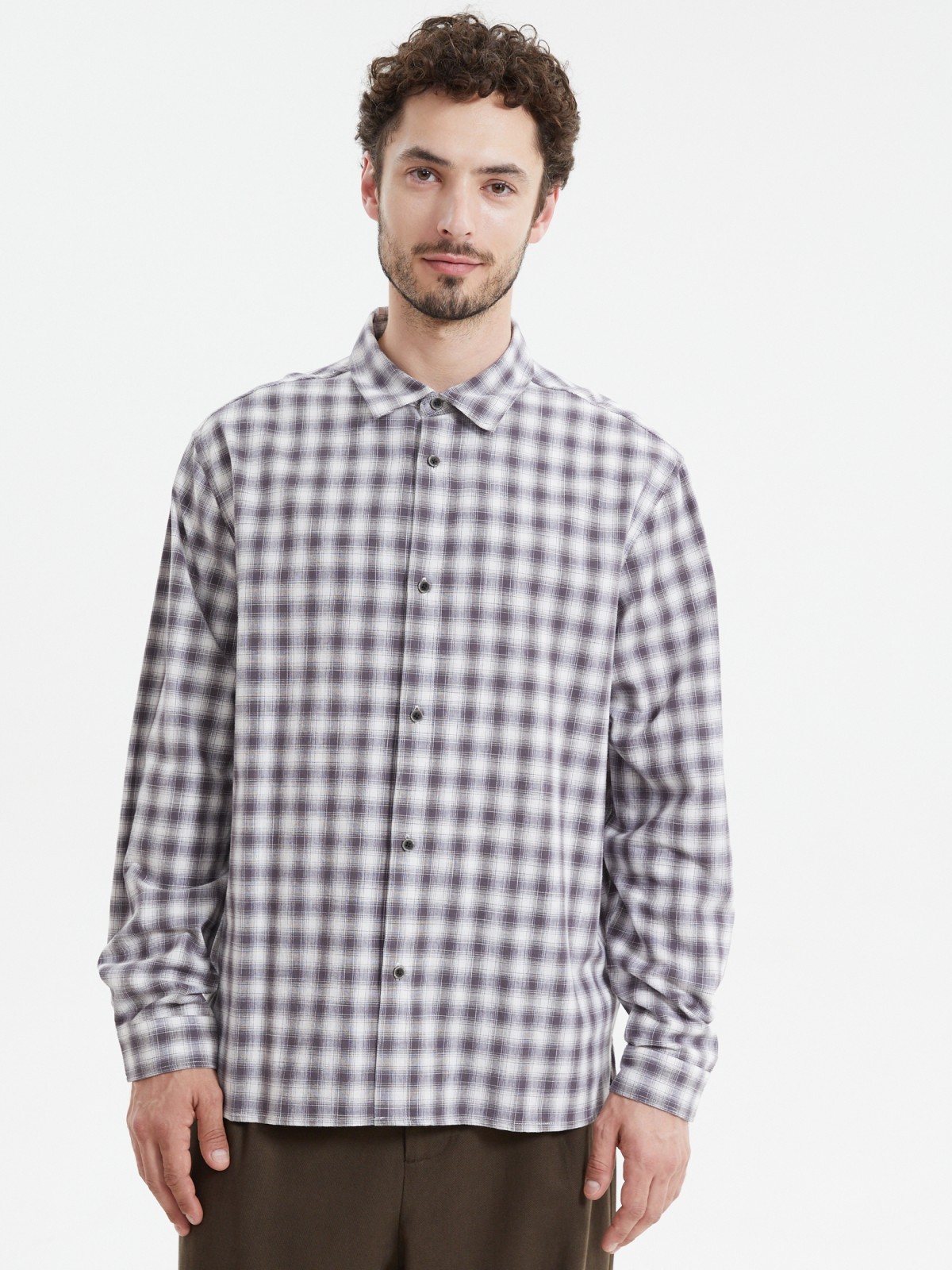 Рубашка из хлопка с узором в клетку