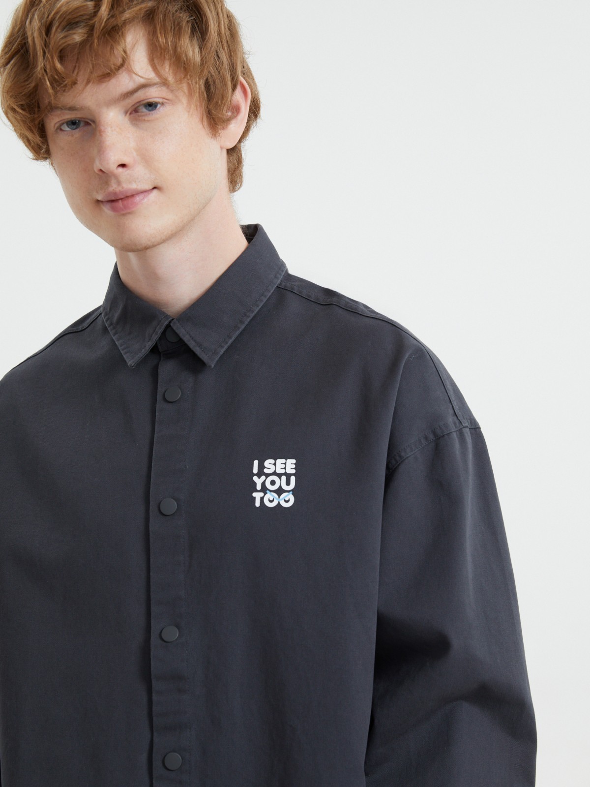 Куртка-рубашка из хлопка с принтом