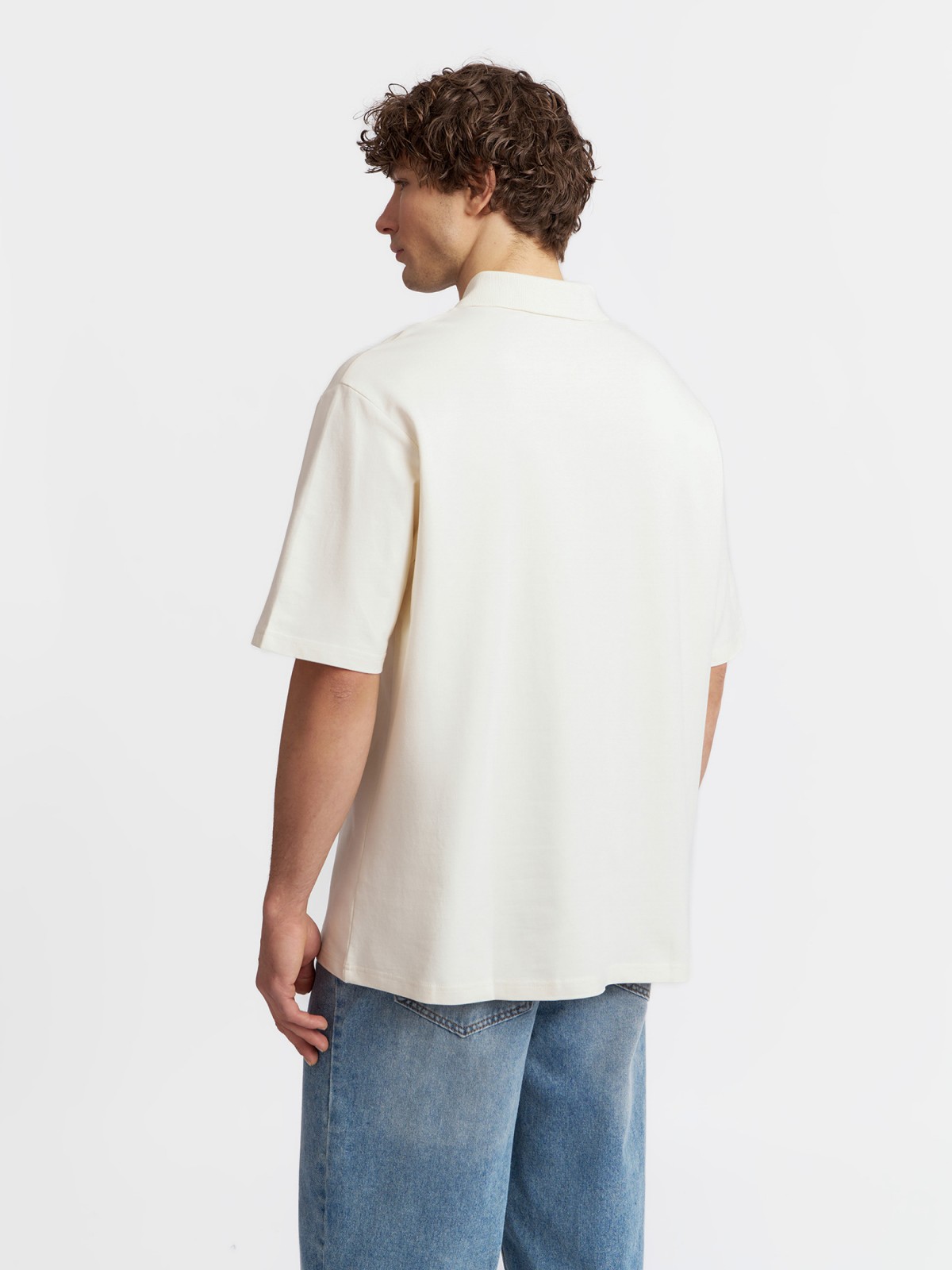 Футболка поло из хлопка однотонная