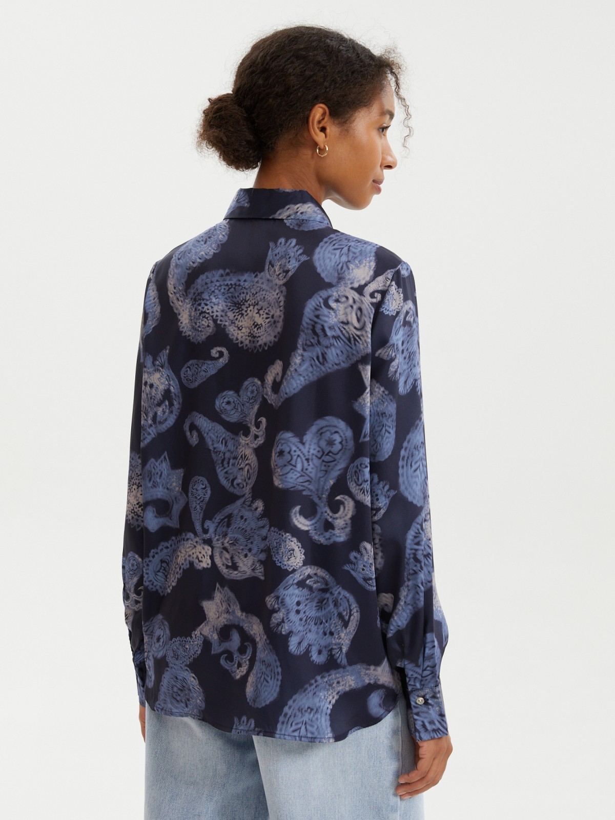 Рубашка с принтом и длинным рукавом