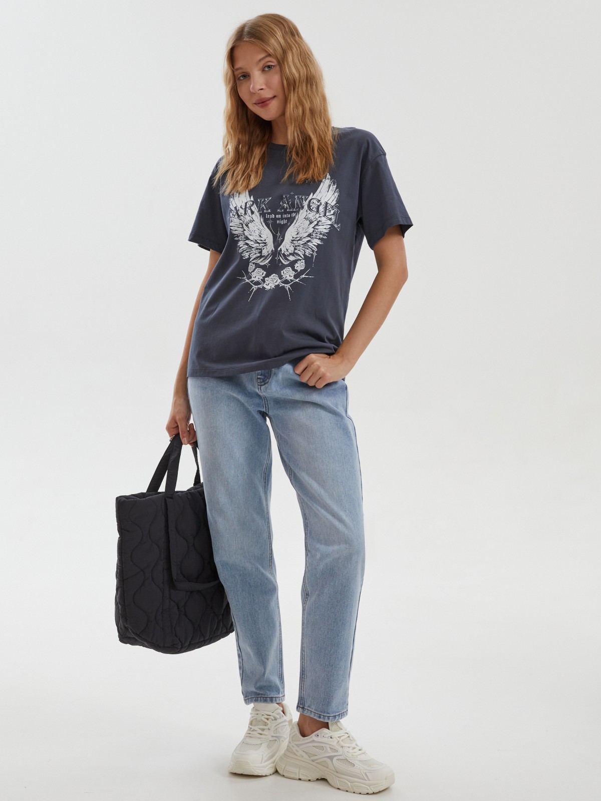 Джинсы силуэта Mom Fit с высокой посадкой