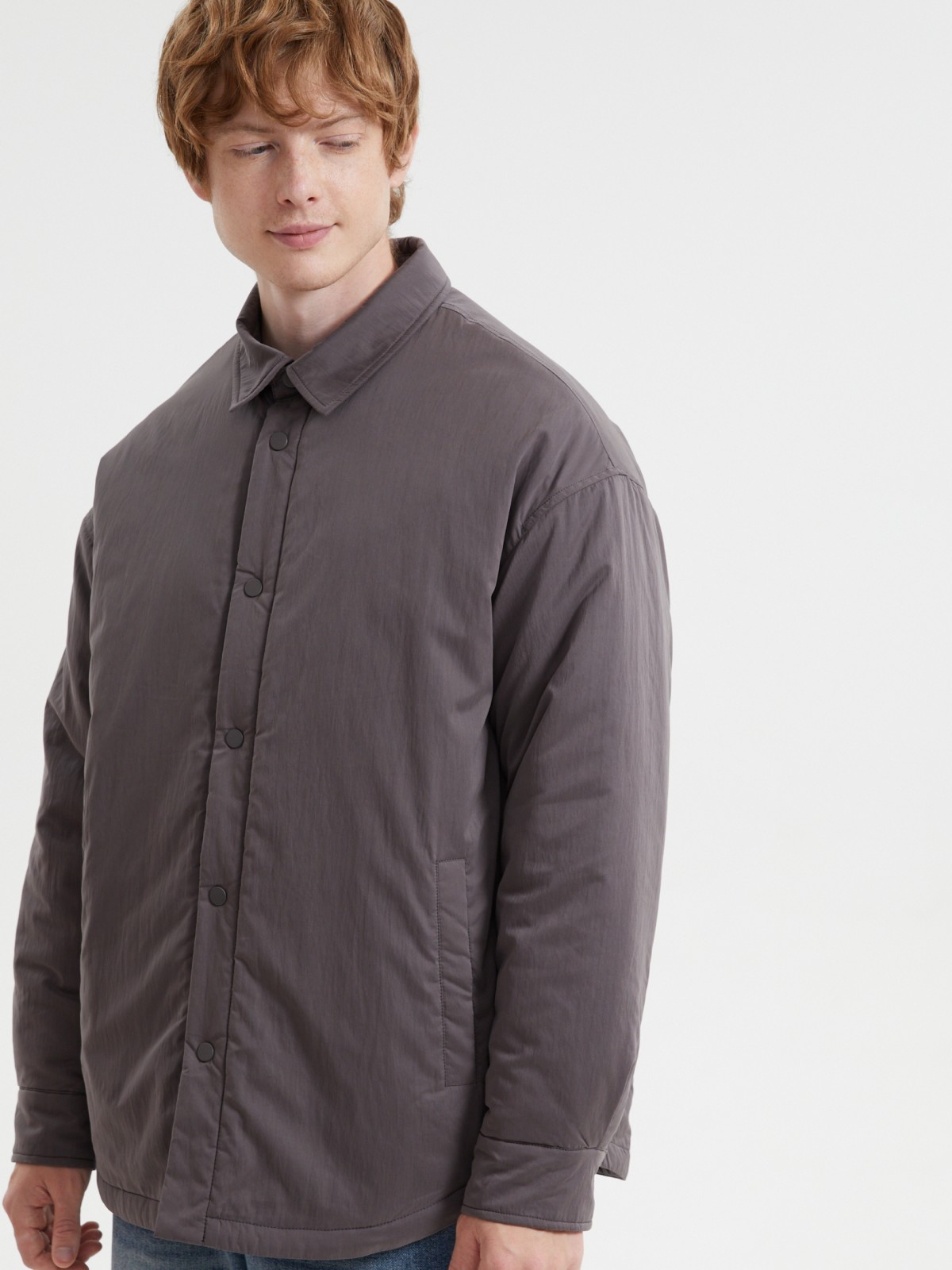 Утеплённая куртка-рубашка на синтепоне