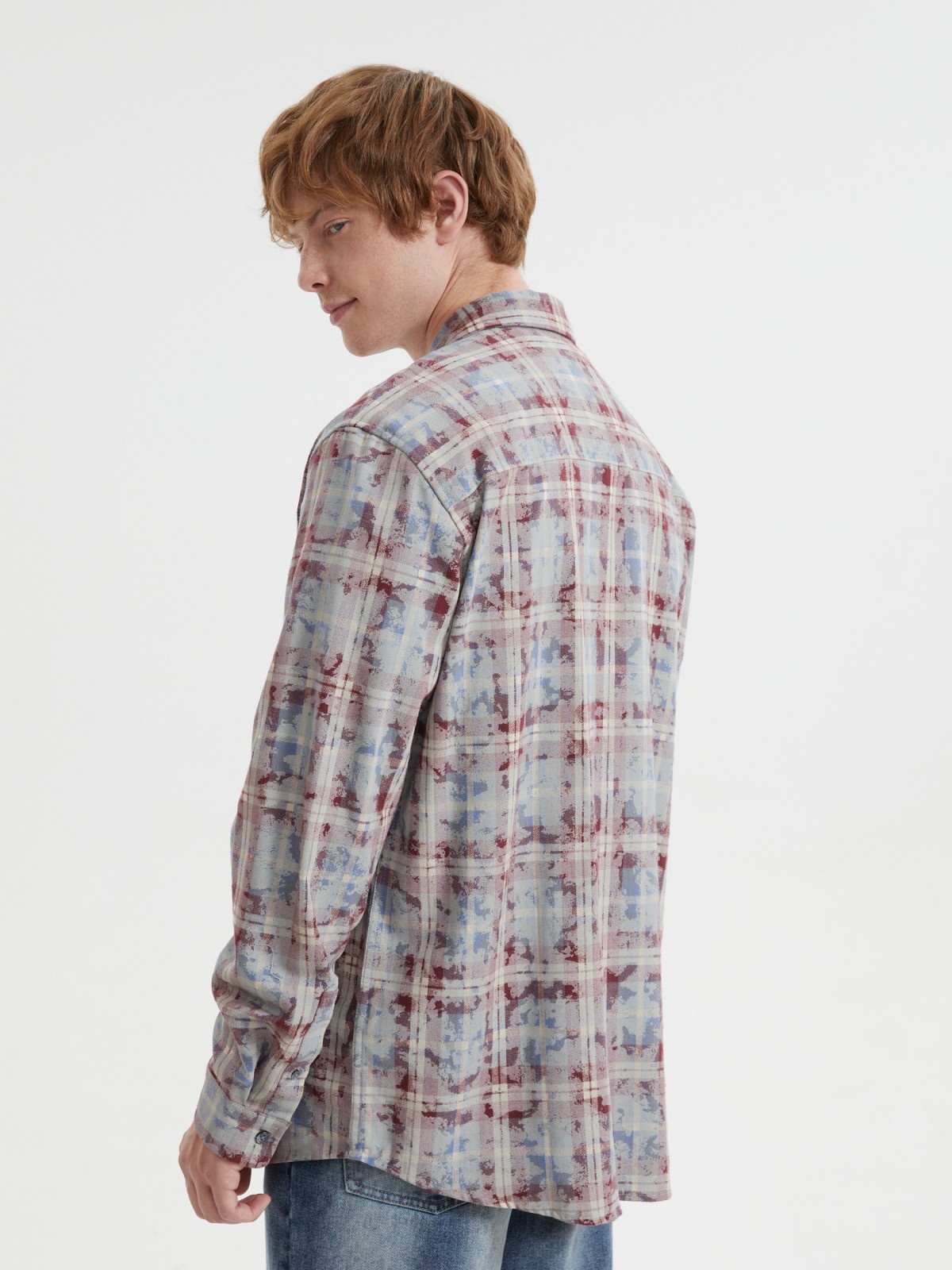 Рубашка из хлопка с узором в клетку