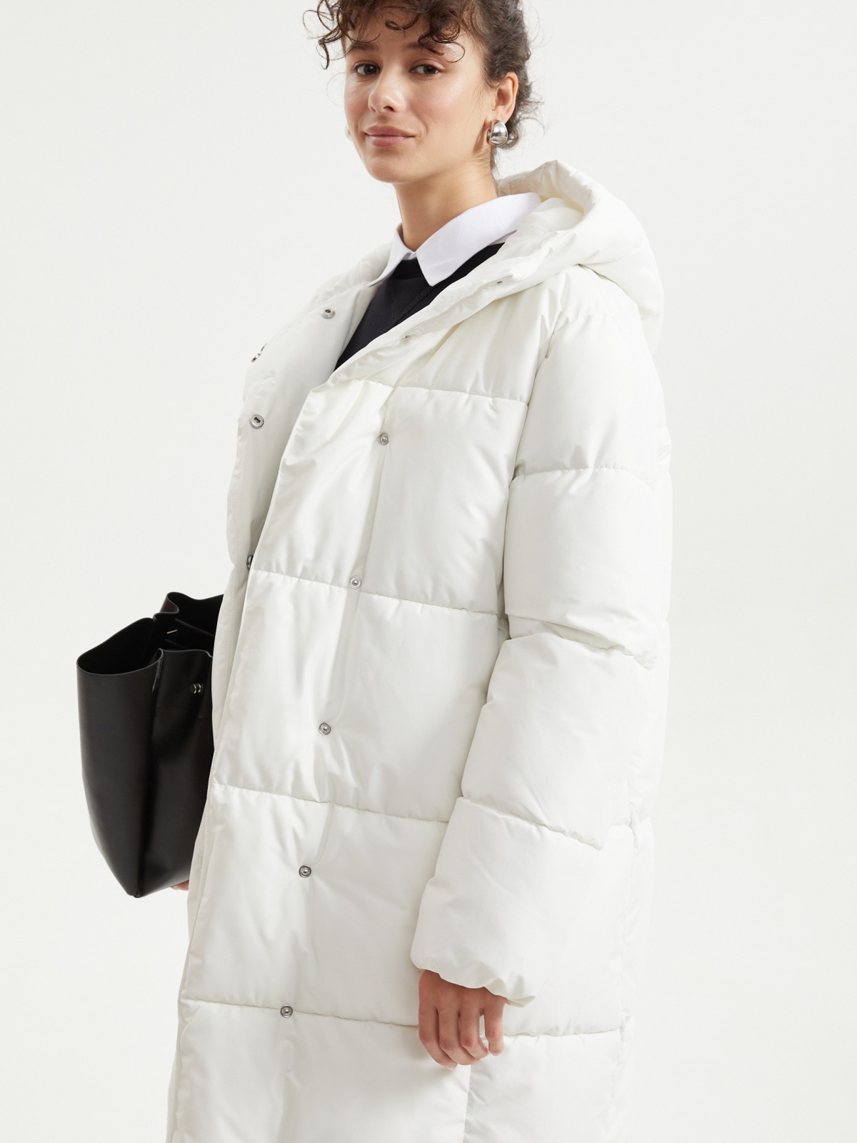 Тёплая куртка-пальто с капюшоном