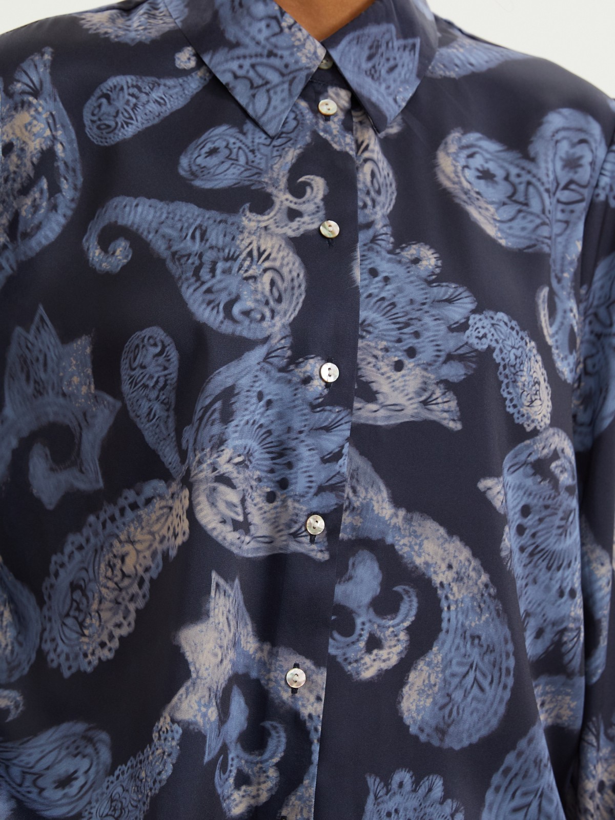 Рубашка с принтом и длинным рукавом