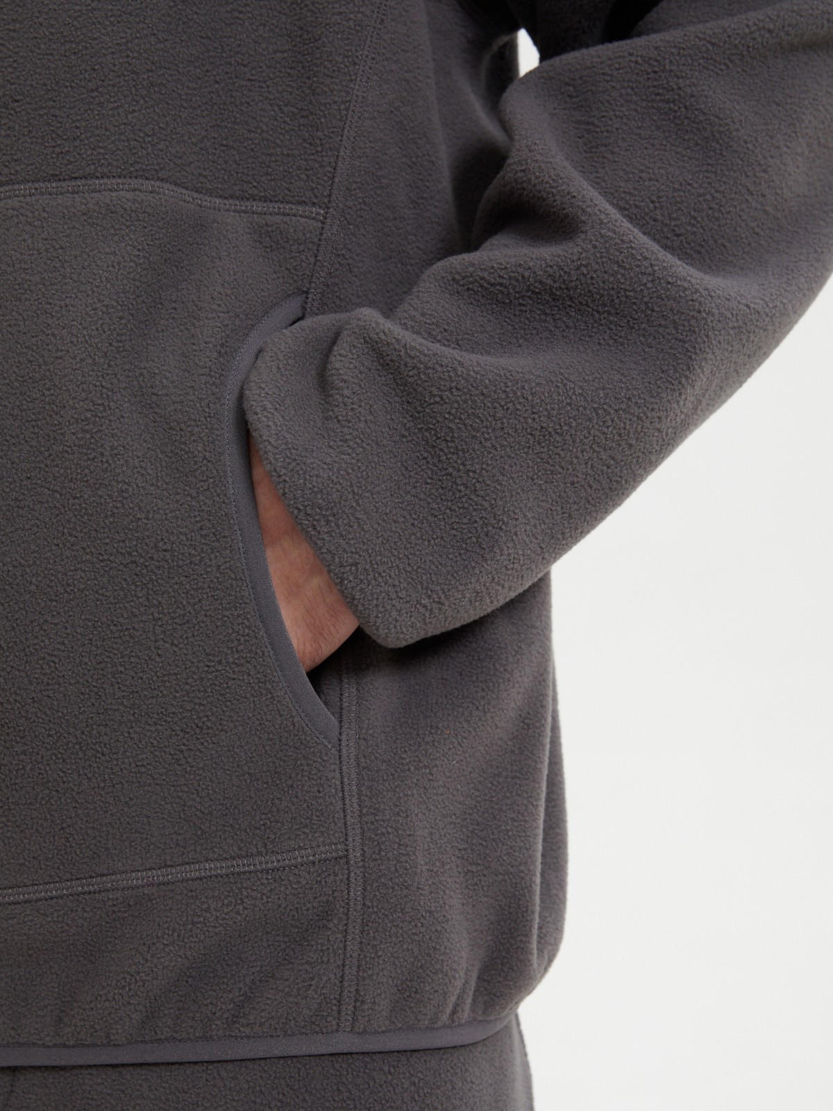 Утеплённый худи из флиса с капюшоном