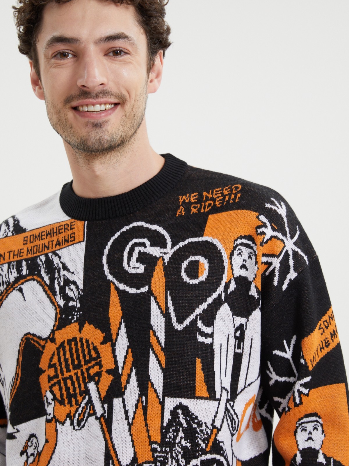 Вязаный джемпер из акрила с узором