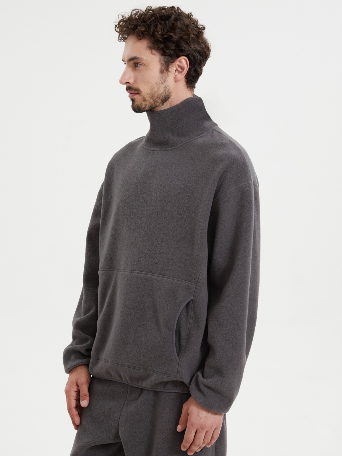 Утеплённый худи из флиса с капюшоном