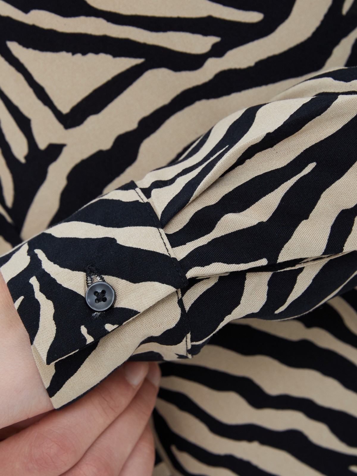 Рубашка из вискозы с принтом и длинным рукавом