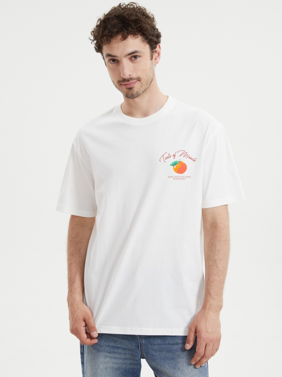 Новогодняя футболка из хлопка с принтом