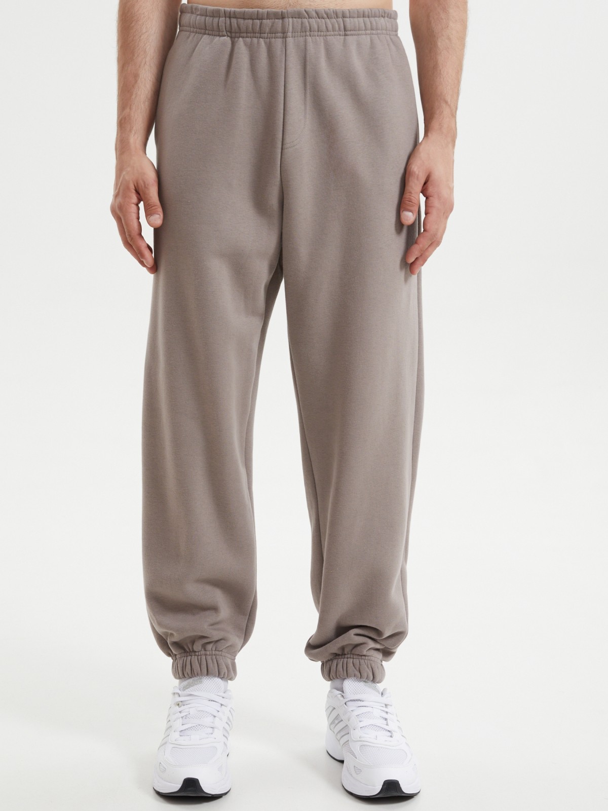 Тёплые трикотажные брюки-джоггеры с начёсом