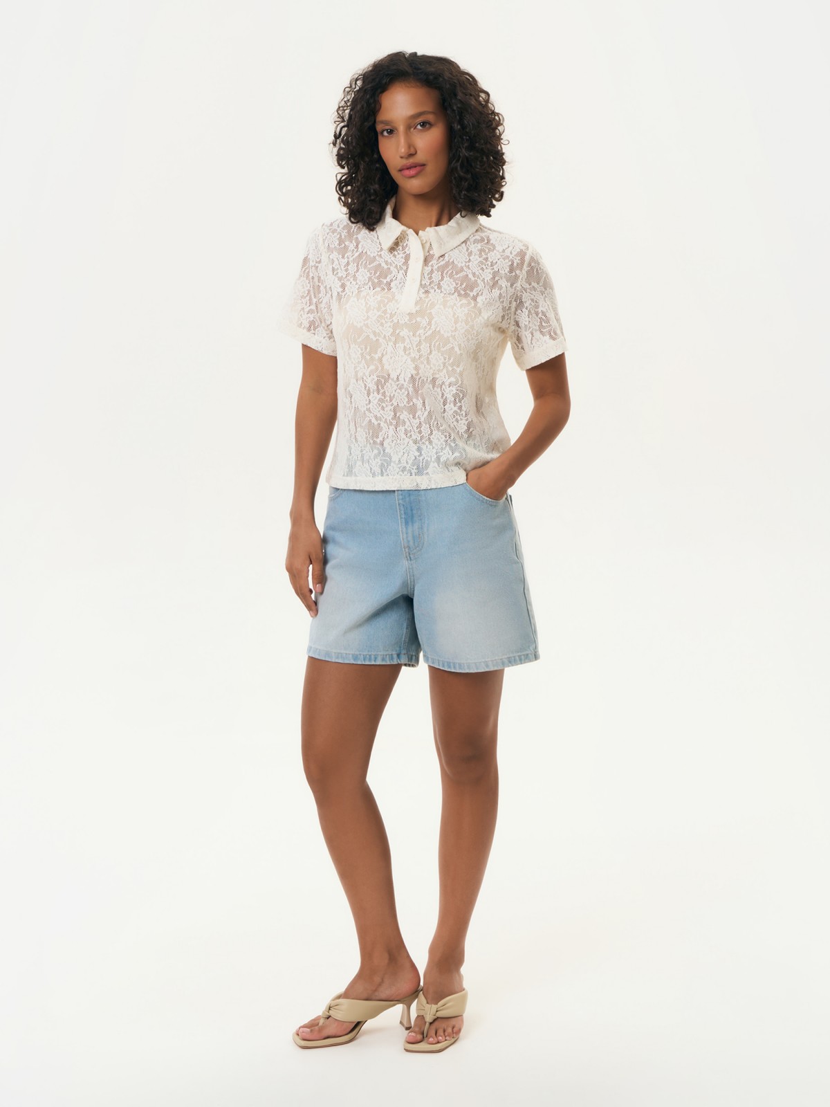 Брюки джинсовые короткие