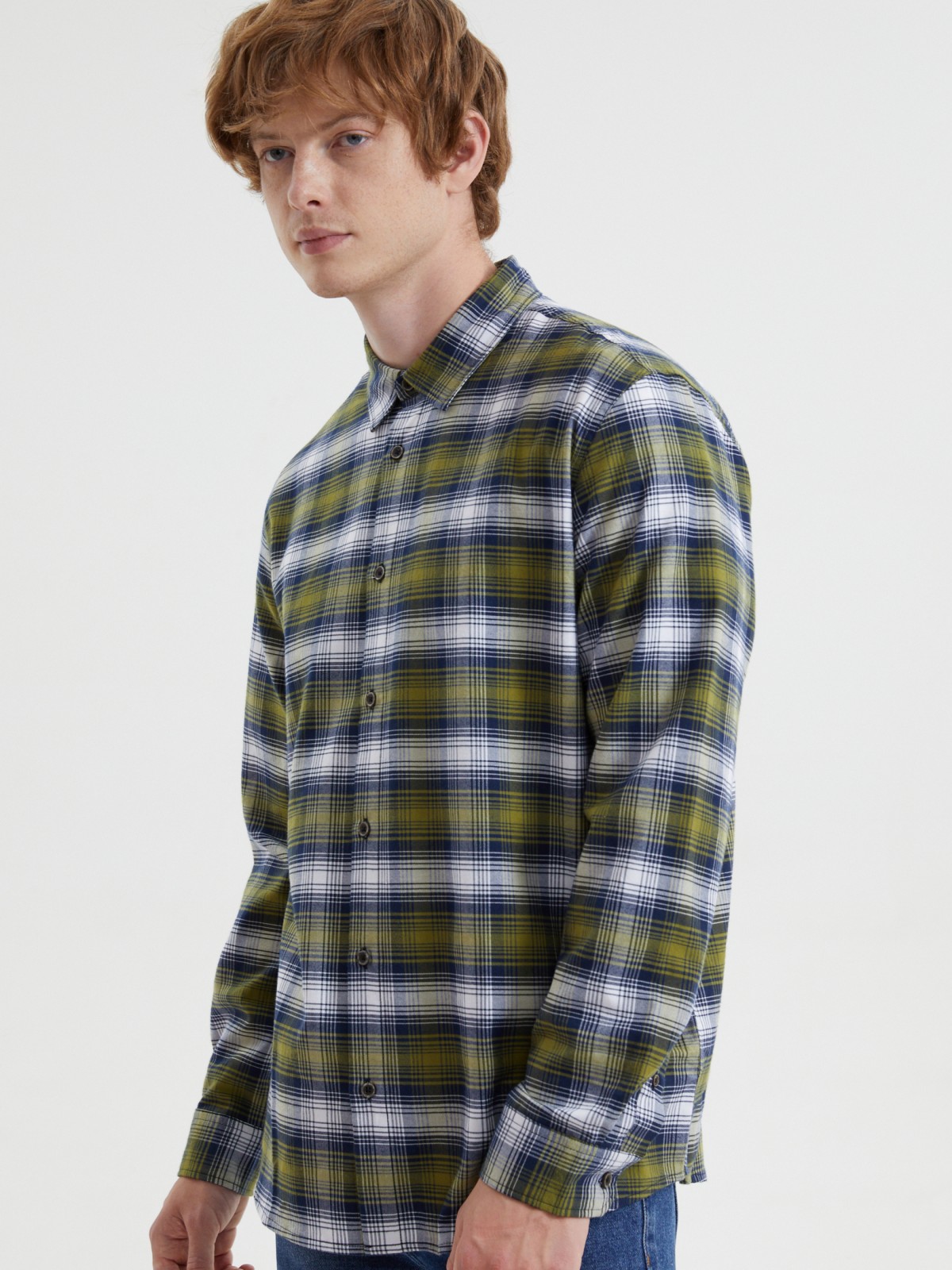 Рубашка из хлопка с узором в клетку