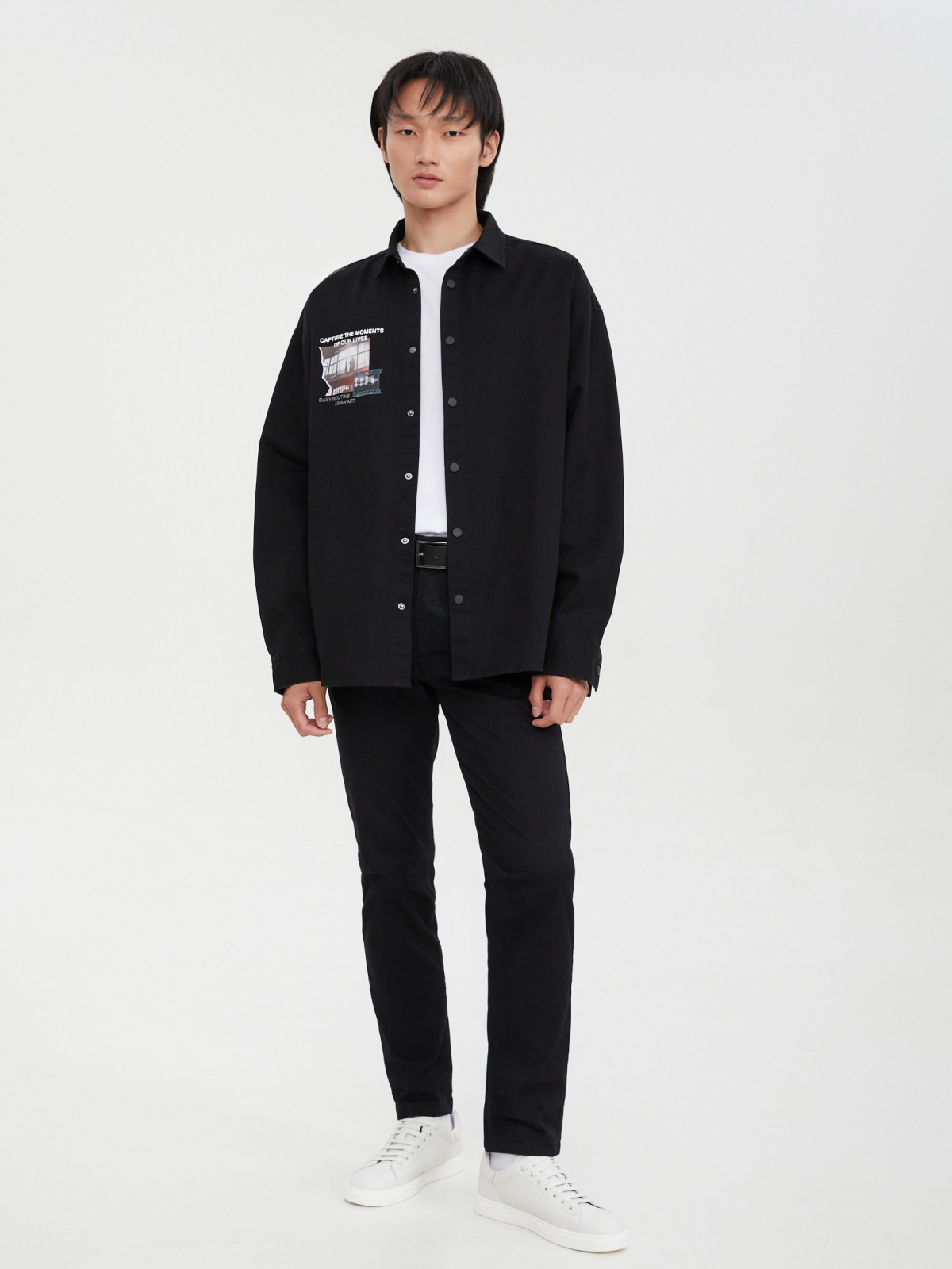 Куртка-рубашка из хлопка с принтом