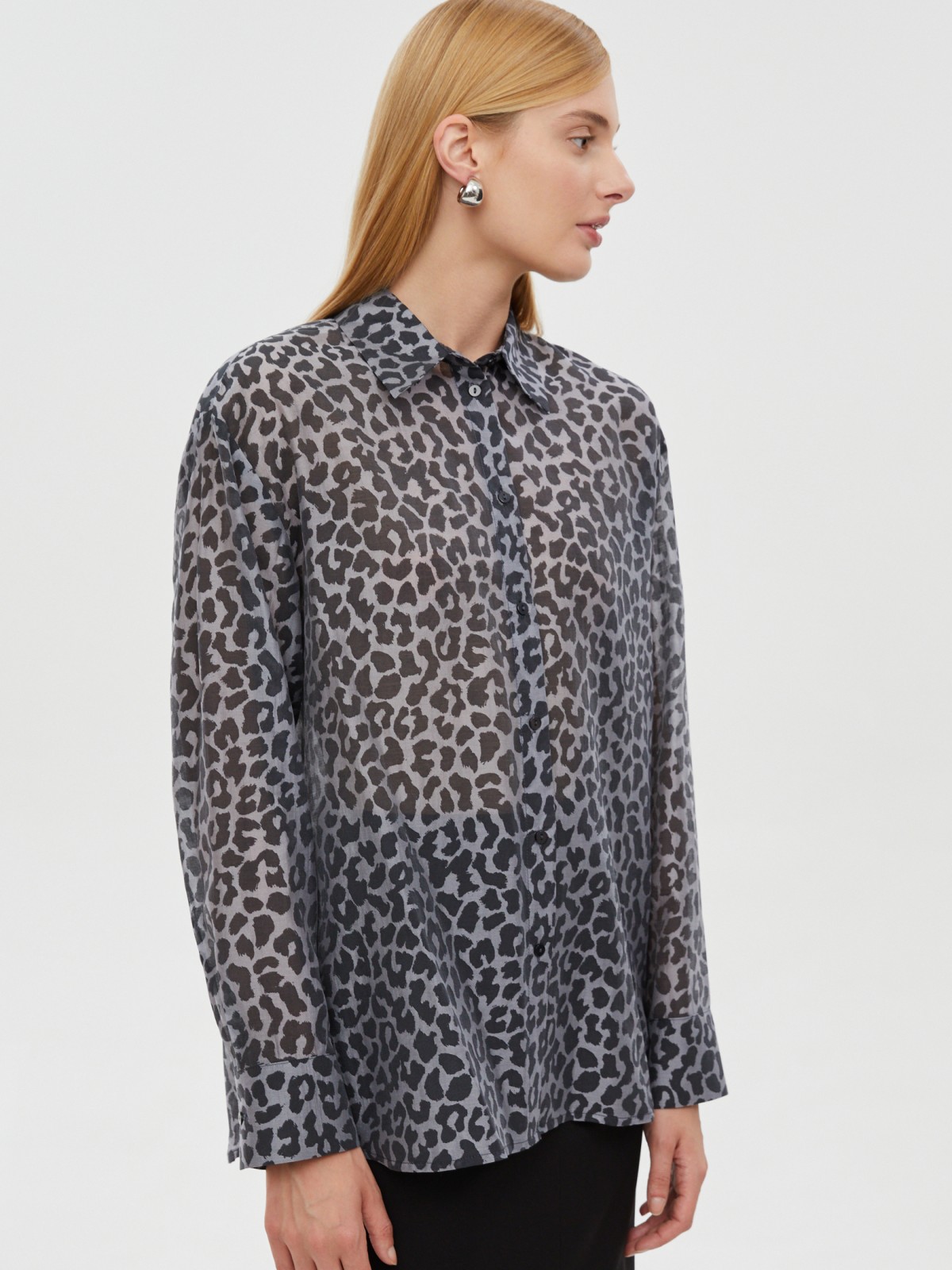 Леопардовая рубашка из органзы