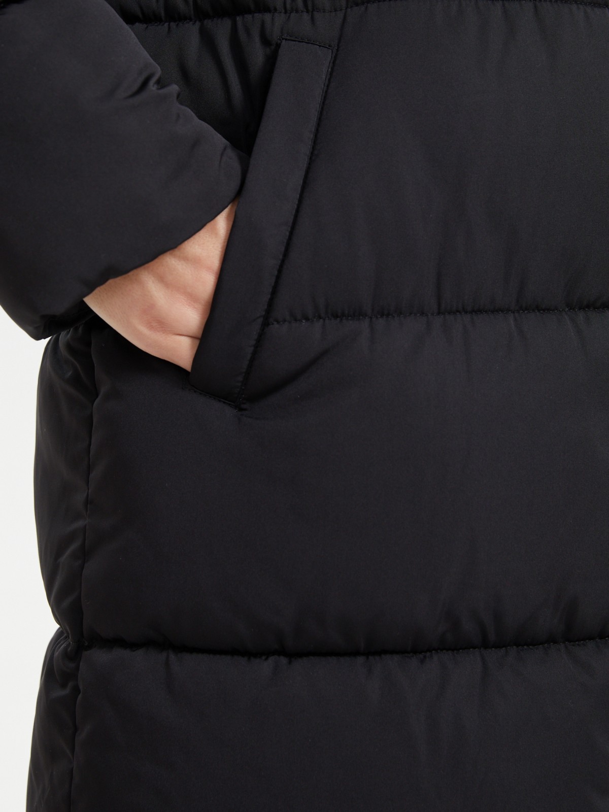 Тёплая куртка-пальто с капюшоном