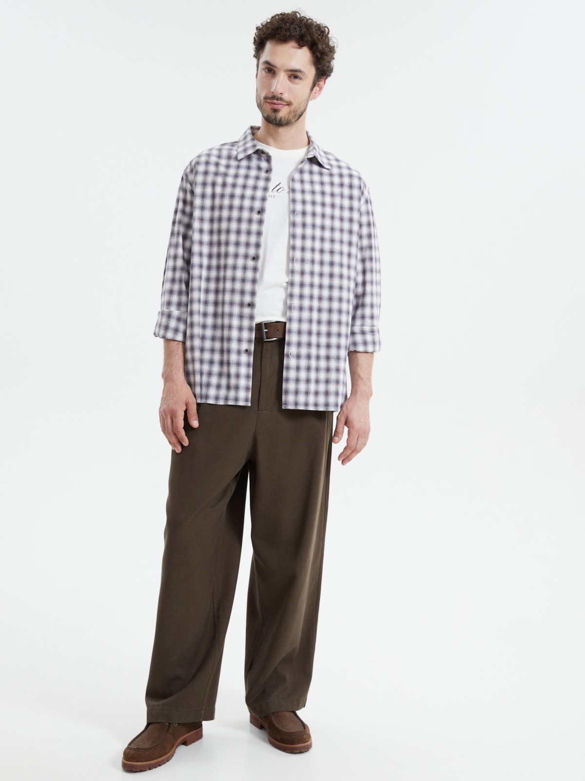 Рубашка из хлопка с узором в клетку