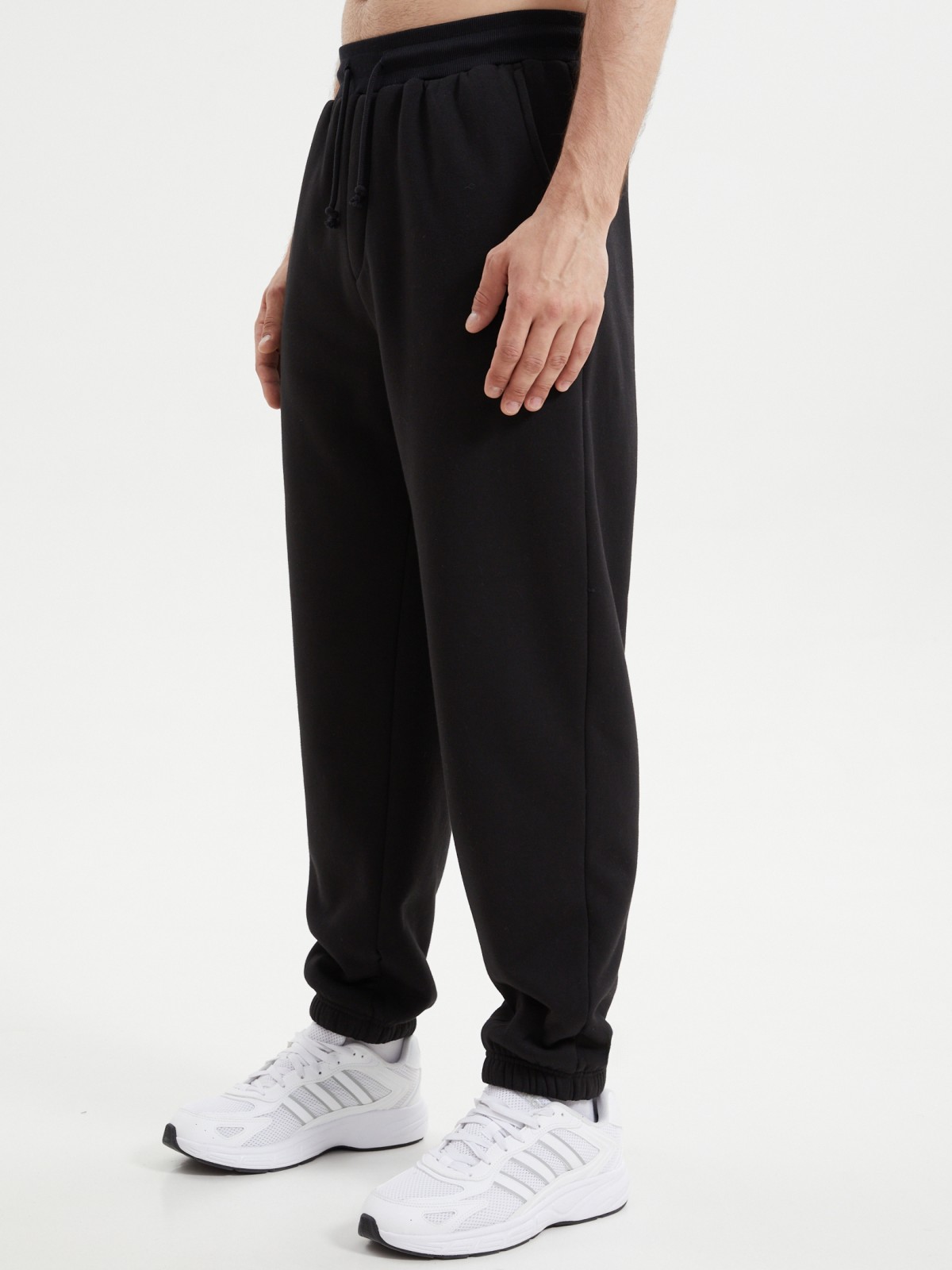 Тёплые трикотажные брюки-джоггеры с экомехом