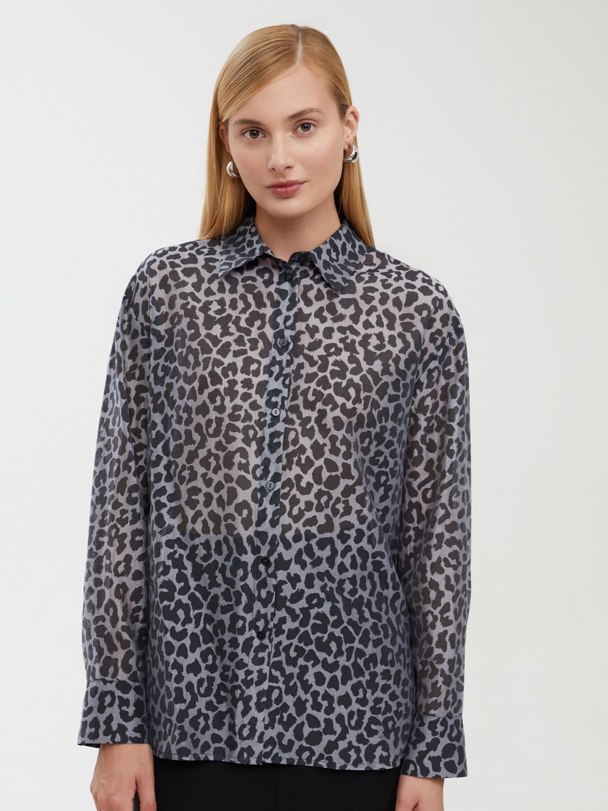 Леопардовая рубашка из органзы