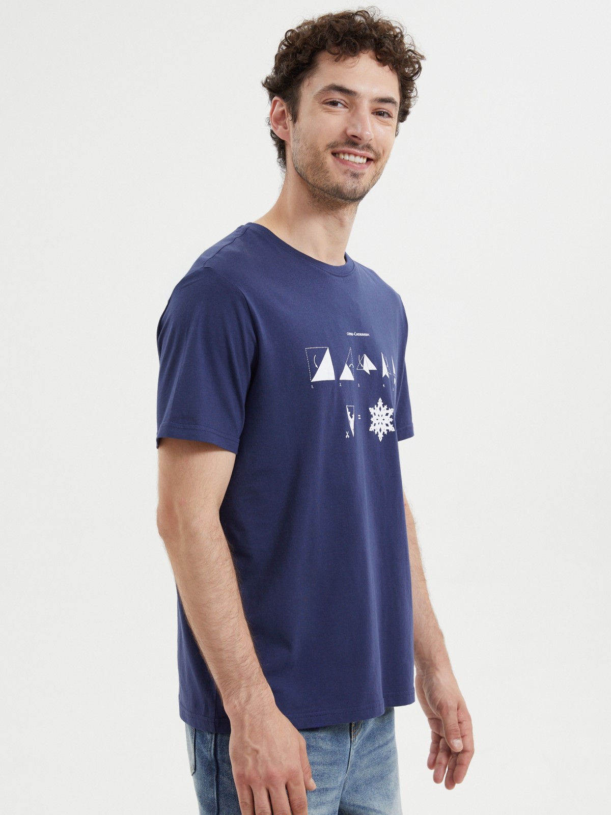 Новогодняя футболка из хлопка с принтом