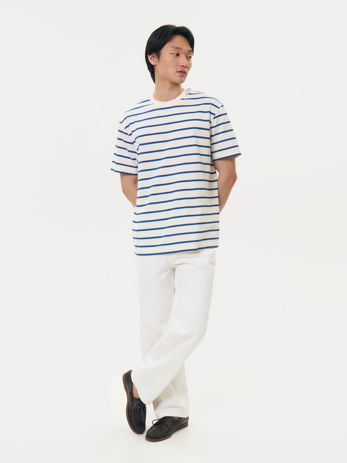 Футболка оверсайз из хлопка в полоску