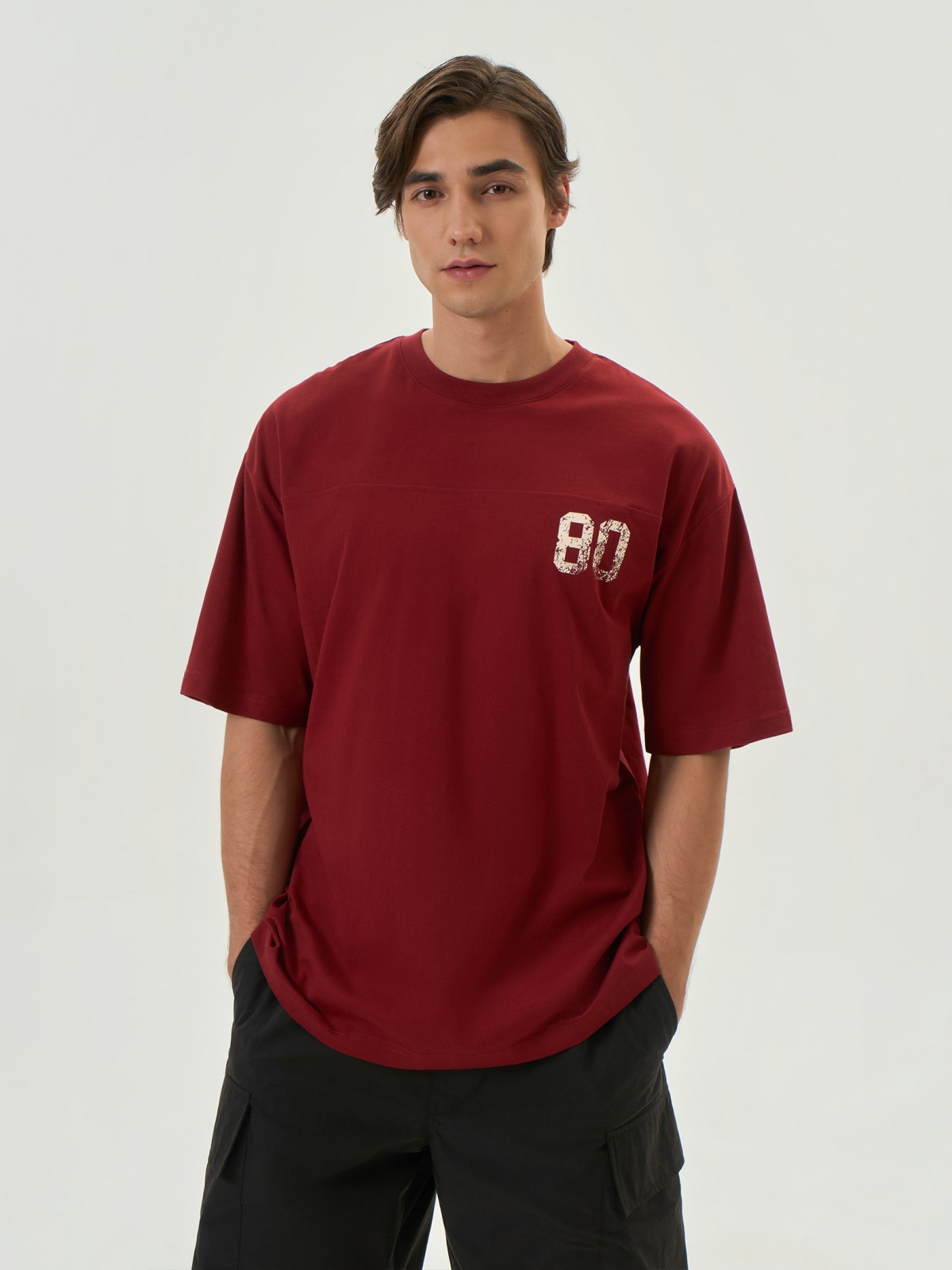 Футболка оверсайз из хлопка с принтом