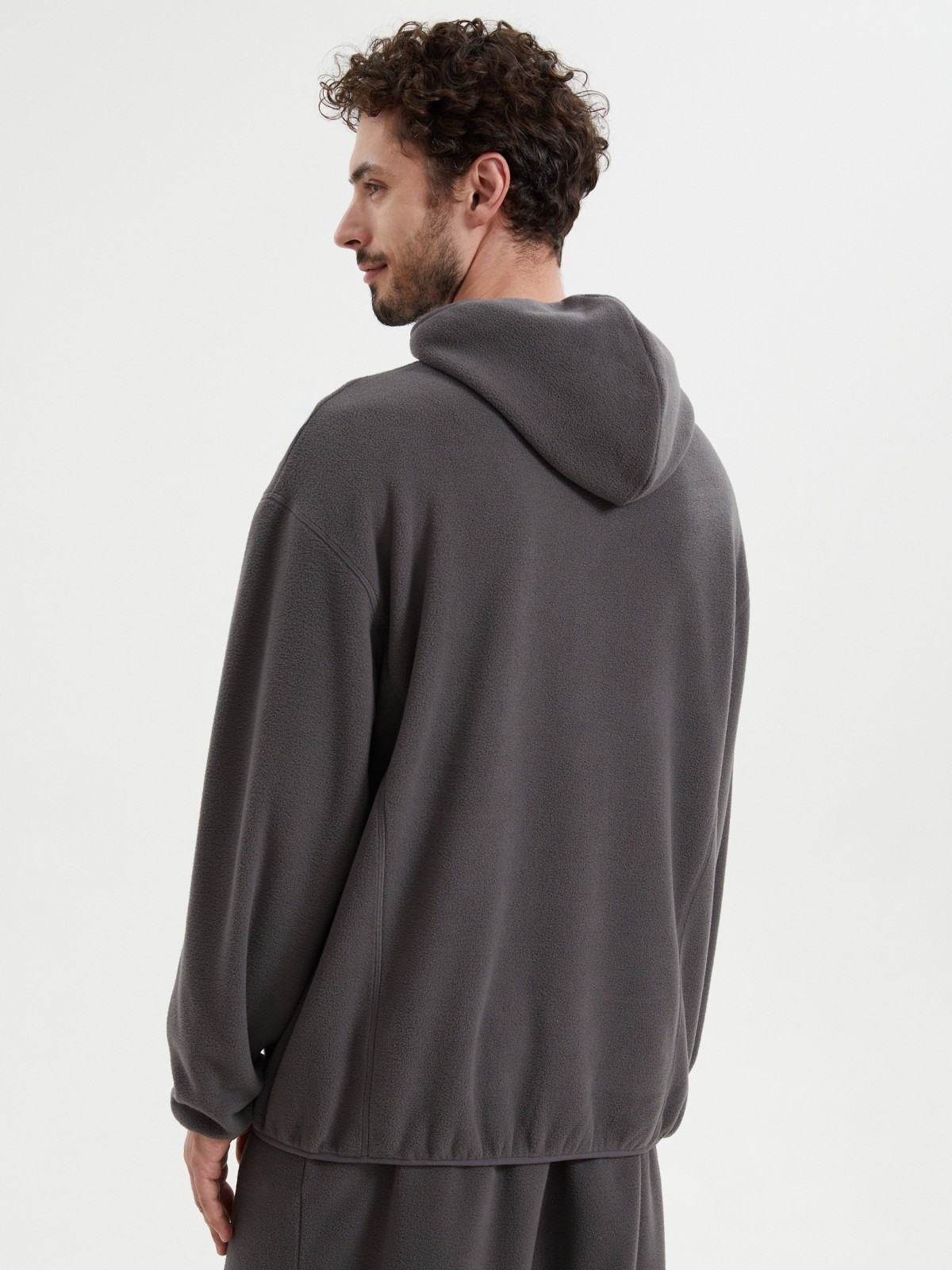 Утеплённый худи из флиса с капюшоном