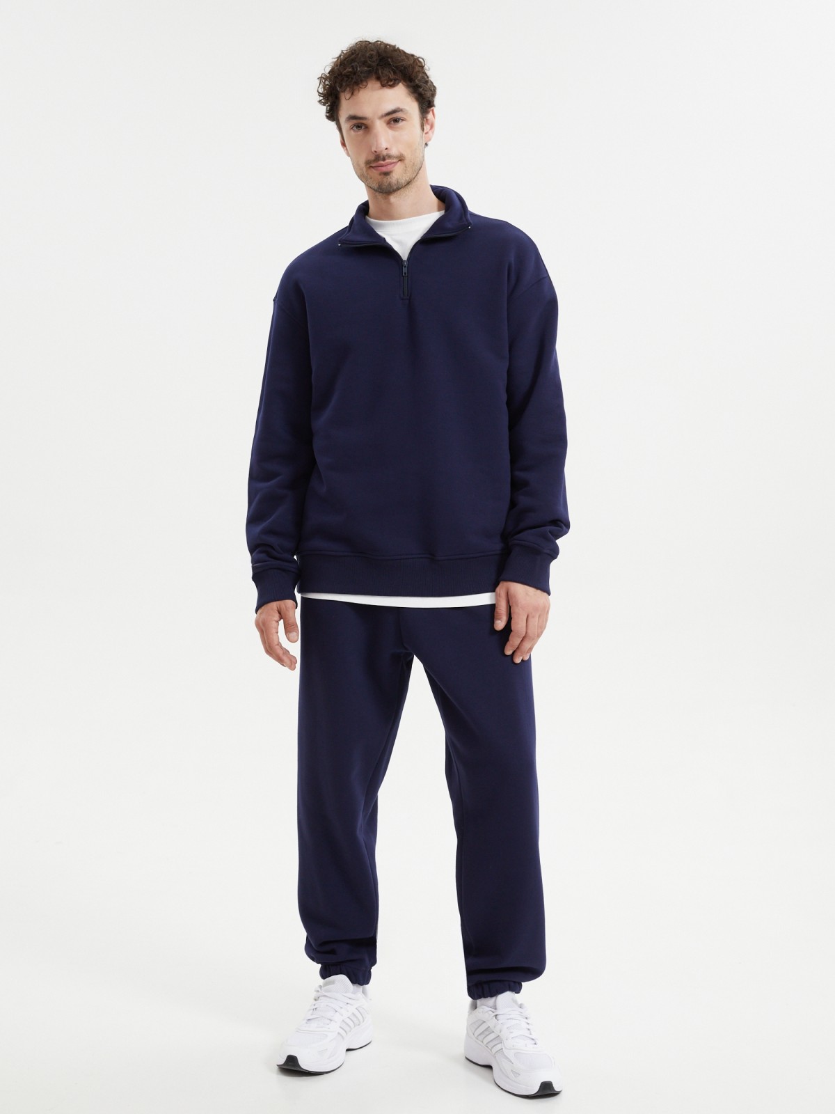 Тёплые трикотажные брюки-джоггеры с начёсом