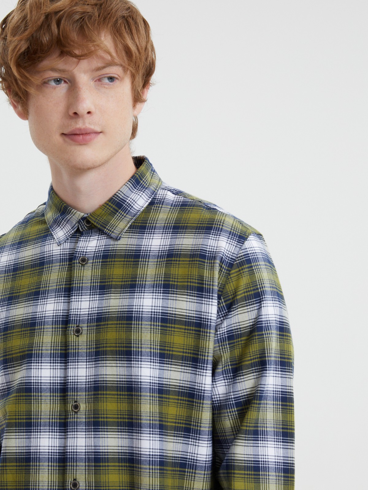 Рубашка из хлопка с узором в клетку